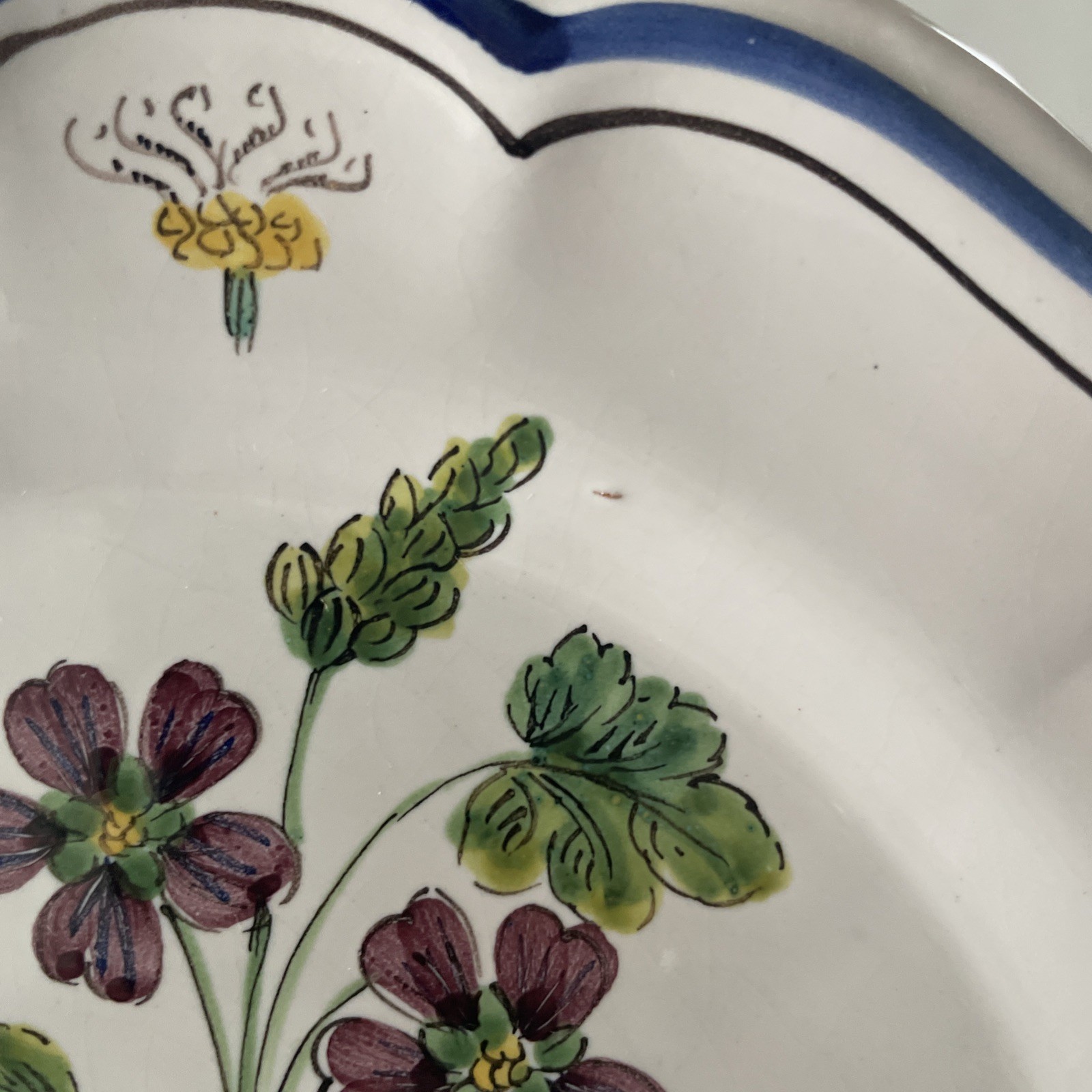 Vintage ND Dolfi Montelupo Italy Floral Wall Plates Set of 2