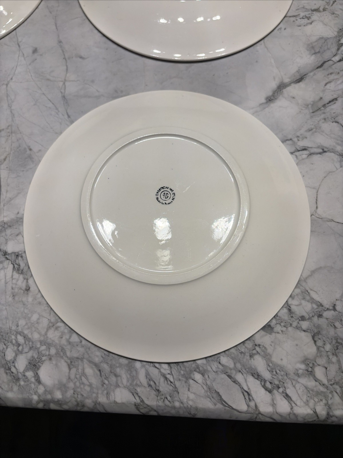 Creation Val d’Or Black & White Vegetable Botanical Plates 9.375” Diam. Set Of 6