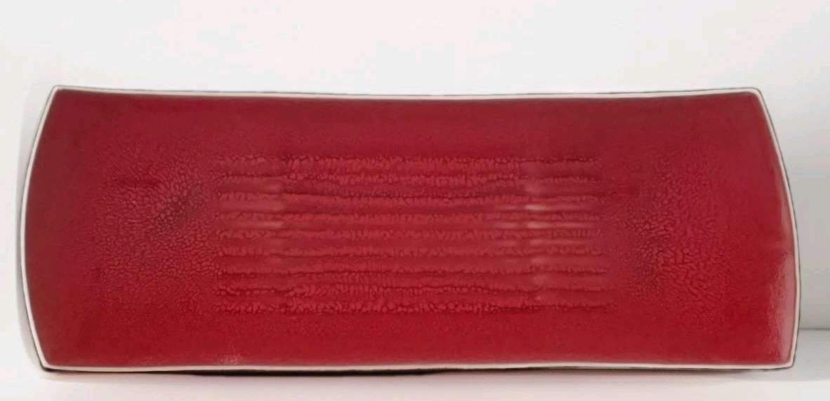 Jars Ceramistes Made In France Rectangular Platter XL 20 Inch Red Crackle Glaze
