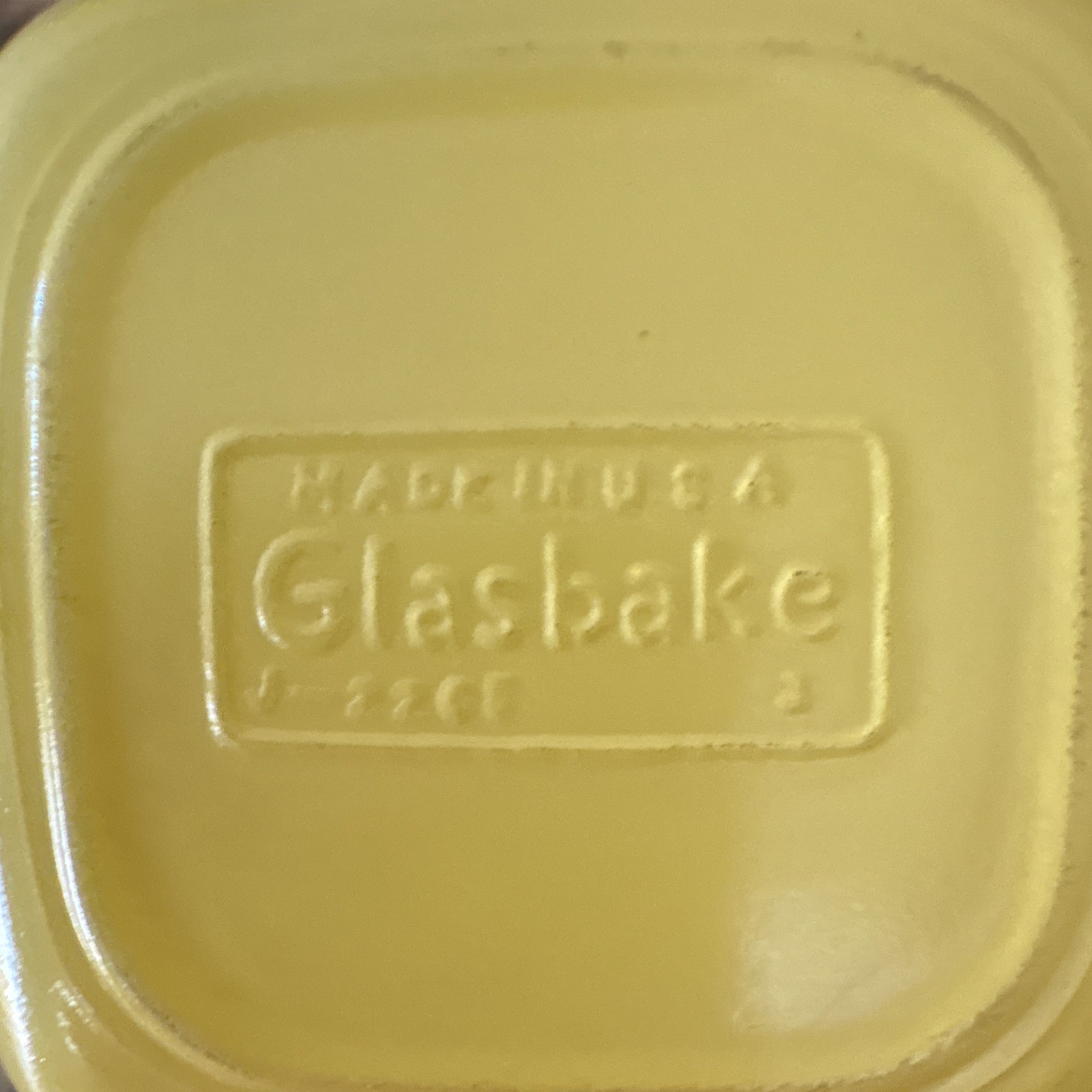 Glasbake J-2200 Set of 5 Milk Glass Stackable Square Handle Mugs 10 oz