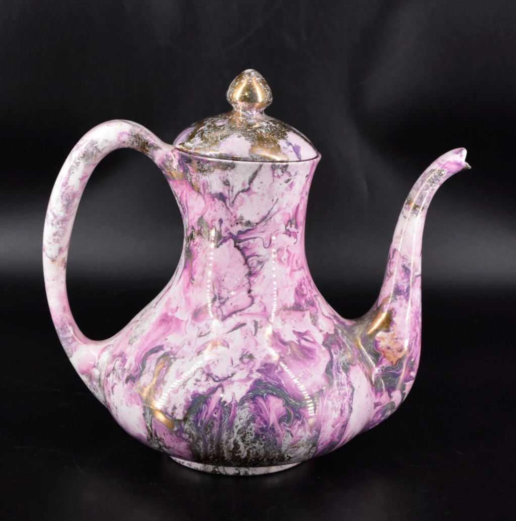 Vintage SASCHA BRASTOFF Surf Ballet Pink Coffee Pot Large 10 3/8″