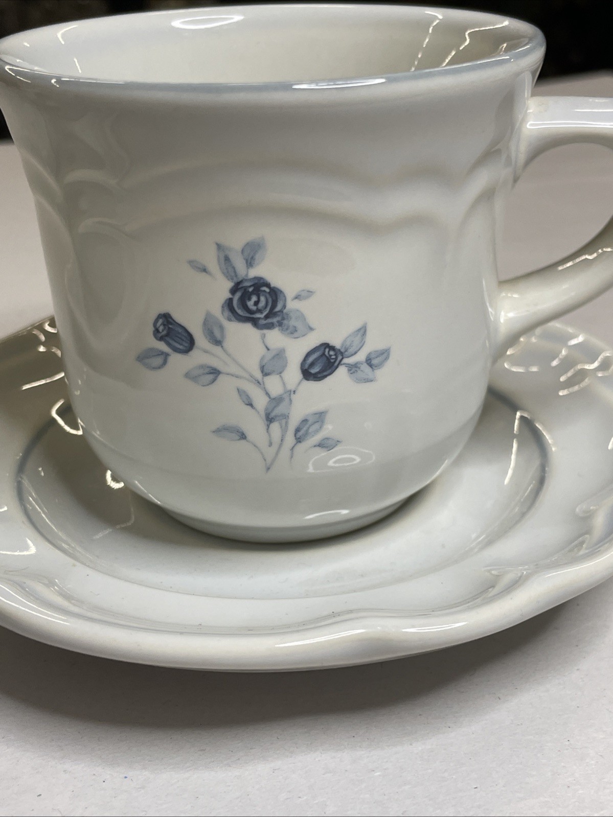Pfaltzgraff Poetry Blue Roses (set of 2) Cup and Saucers