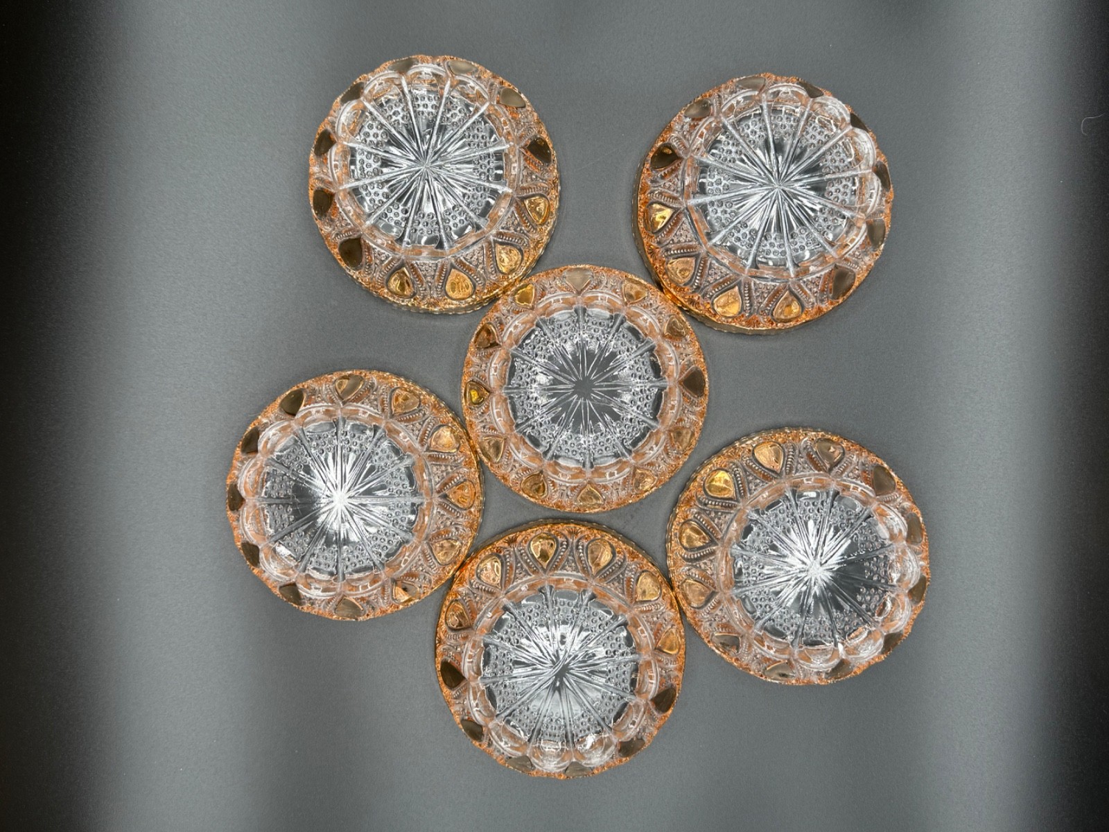 6 Antique EAPG U.S. Glass New Jersey Berry Bowl Pieces 1900-1908 4 1/2”