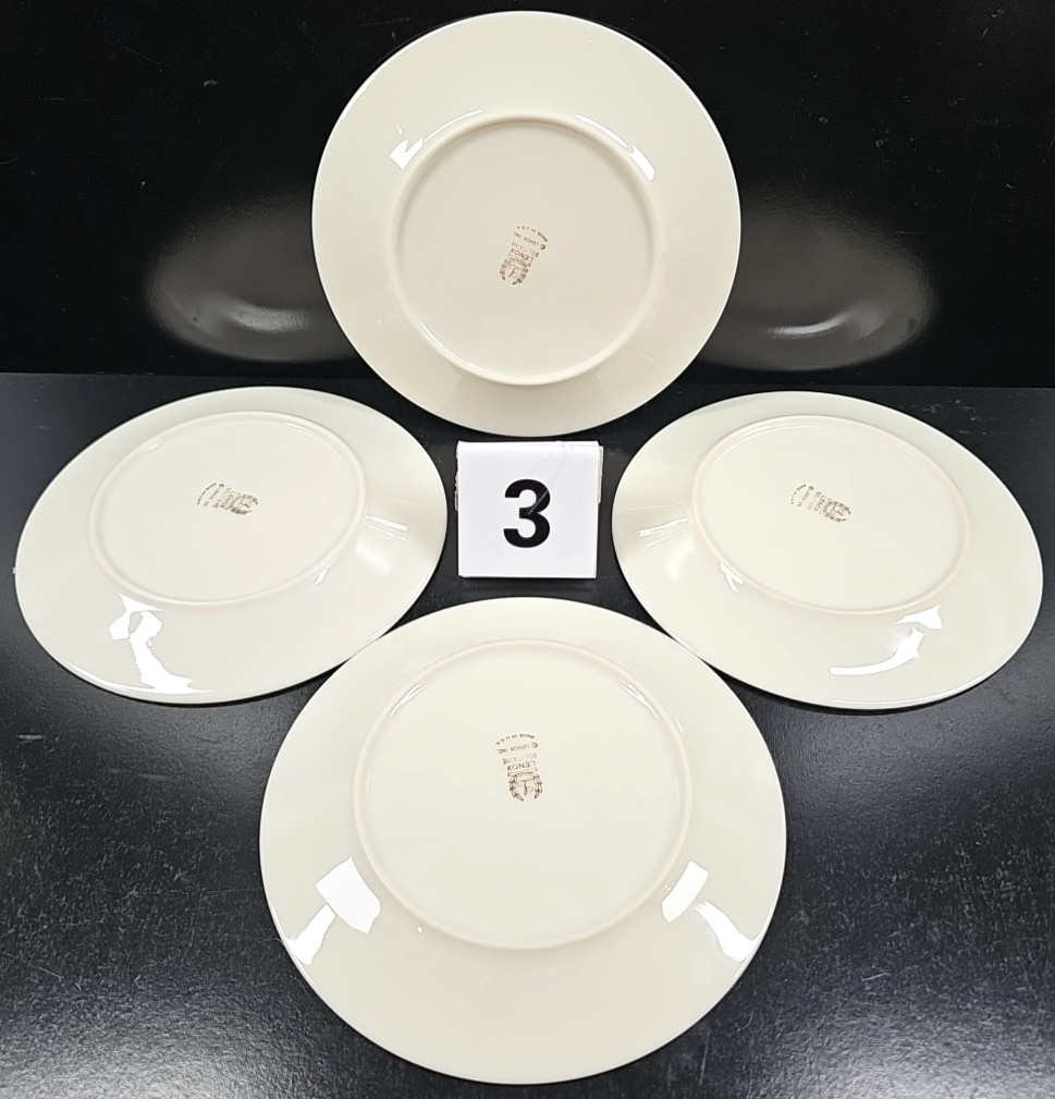 4) Lenox Solitaire 5 Pc Place Setting Vintage Elegant Platinum Dining Dishes Lot