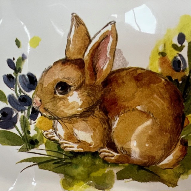 Vintage Valori Home Italian Ceramic Bunny Serving Plate – Easter – Made in Italy