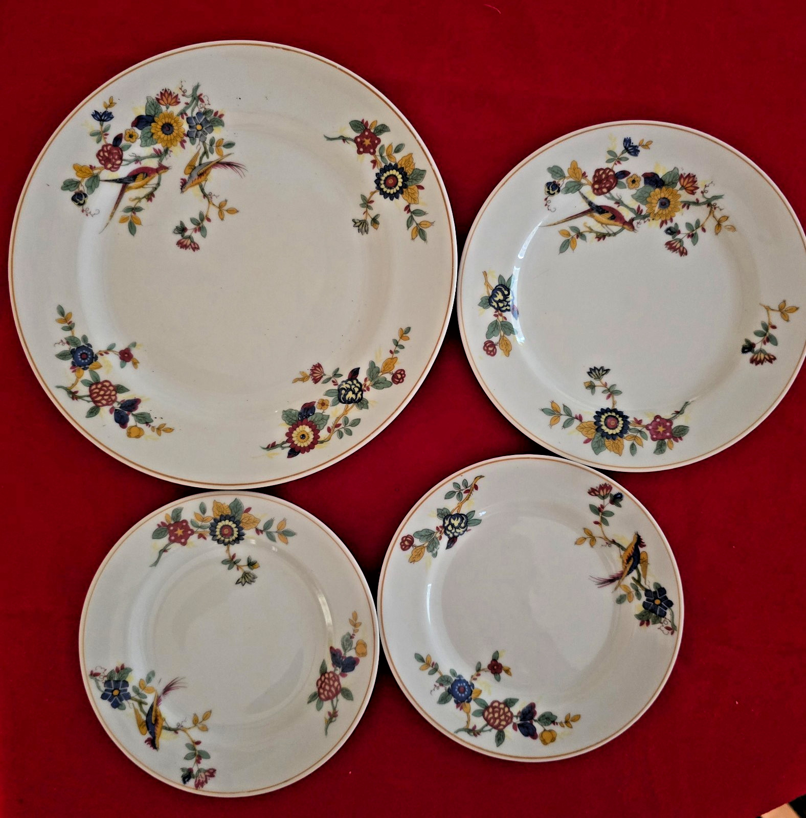 6 C. Ahrenfeldt Limoges 1 dinner 1 Salad 2 bread plates Vintage 30″s Birds,