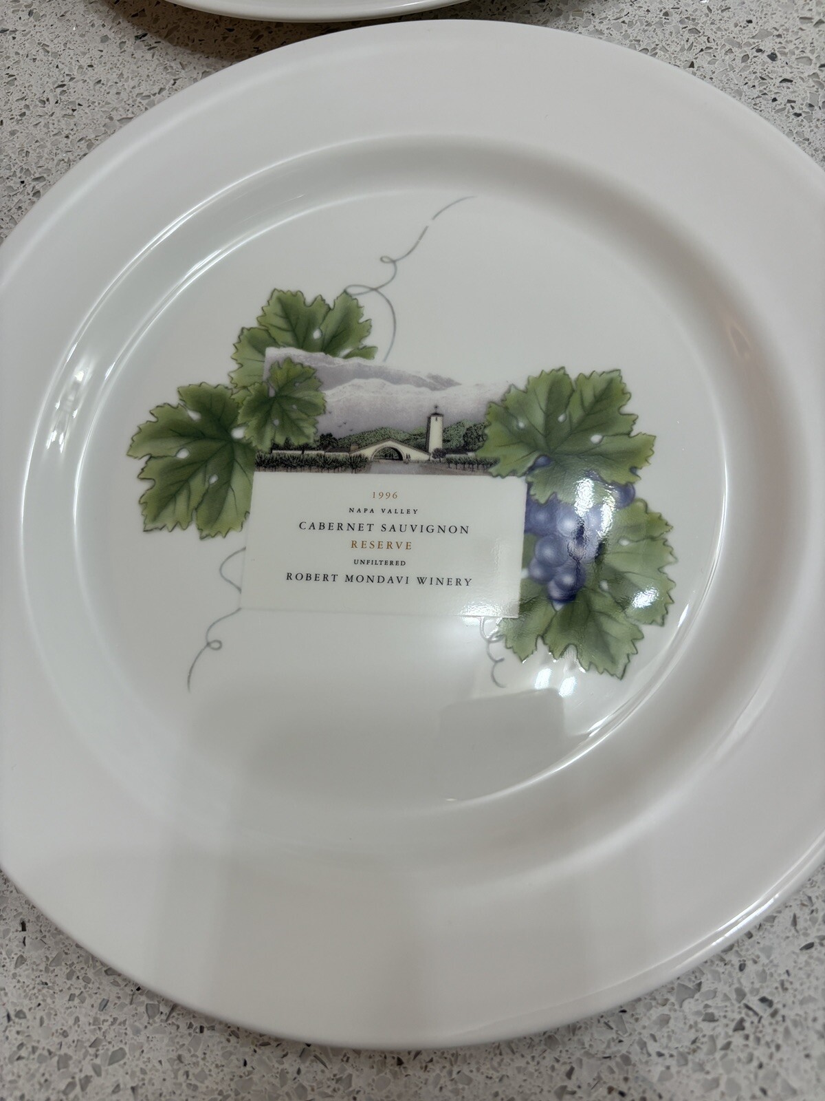 NWT 4 Wedgwood Grand Gourmet Vintage Collection Wine Theme 9.75” Dinner Plates