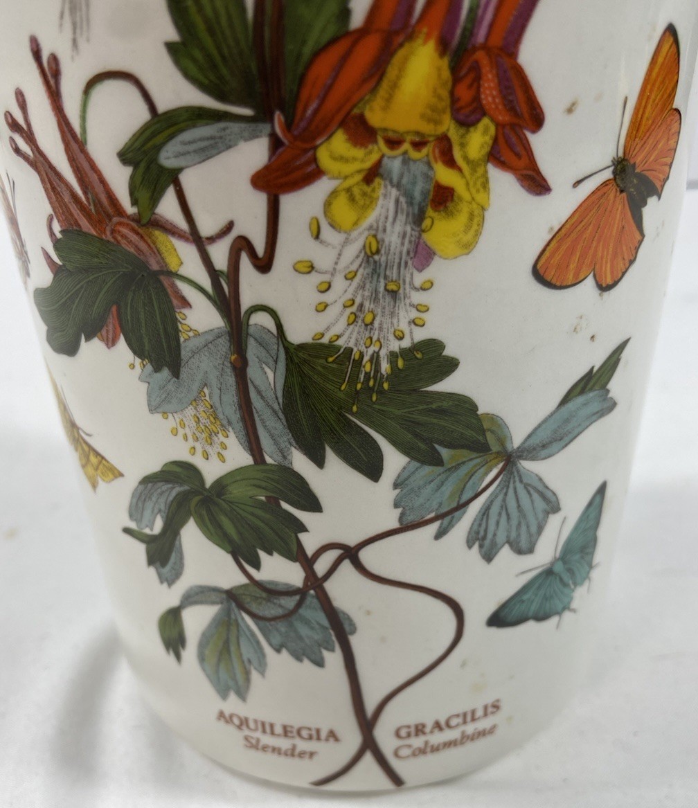 Slender Columbine 7″ Canister w/ Wooden Lid Portmeirion Botanic Garden Botanical
