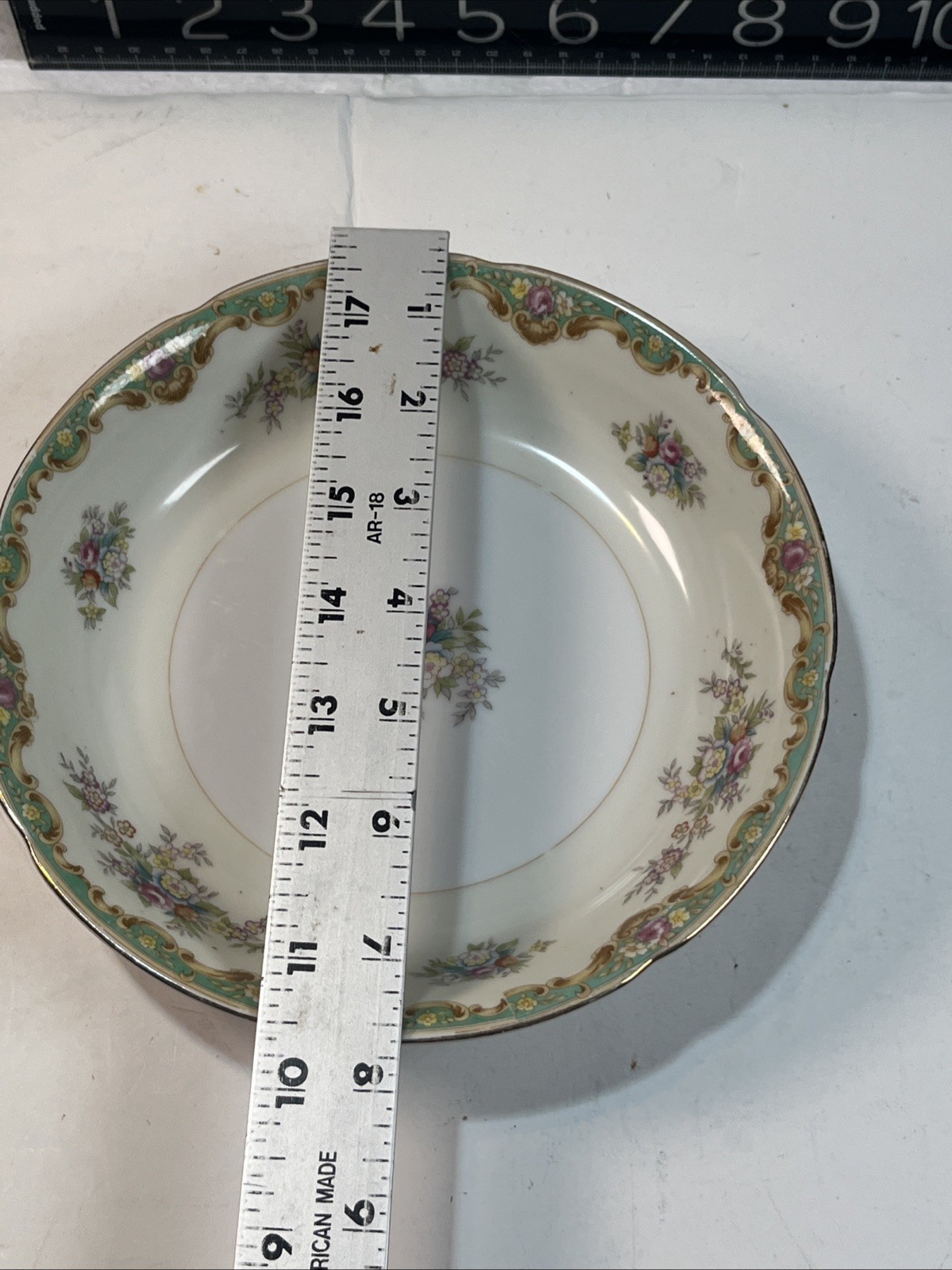Vintage Rembrandt China Japan 7.25” Salad Bowl Floral Gold Trim Porcelain
