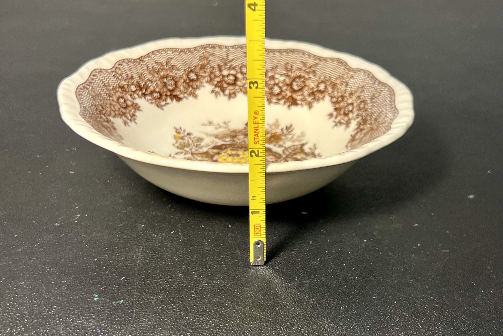Mason’s England 1963 Cereal Bowl Ascot Brown Transferware Ironstone, 6.25×2”