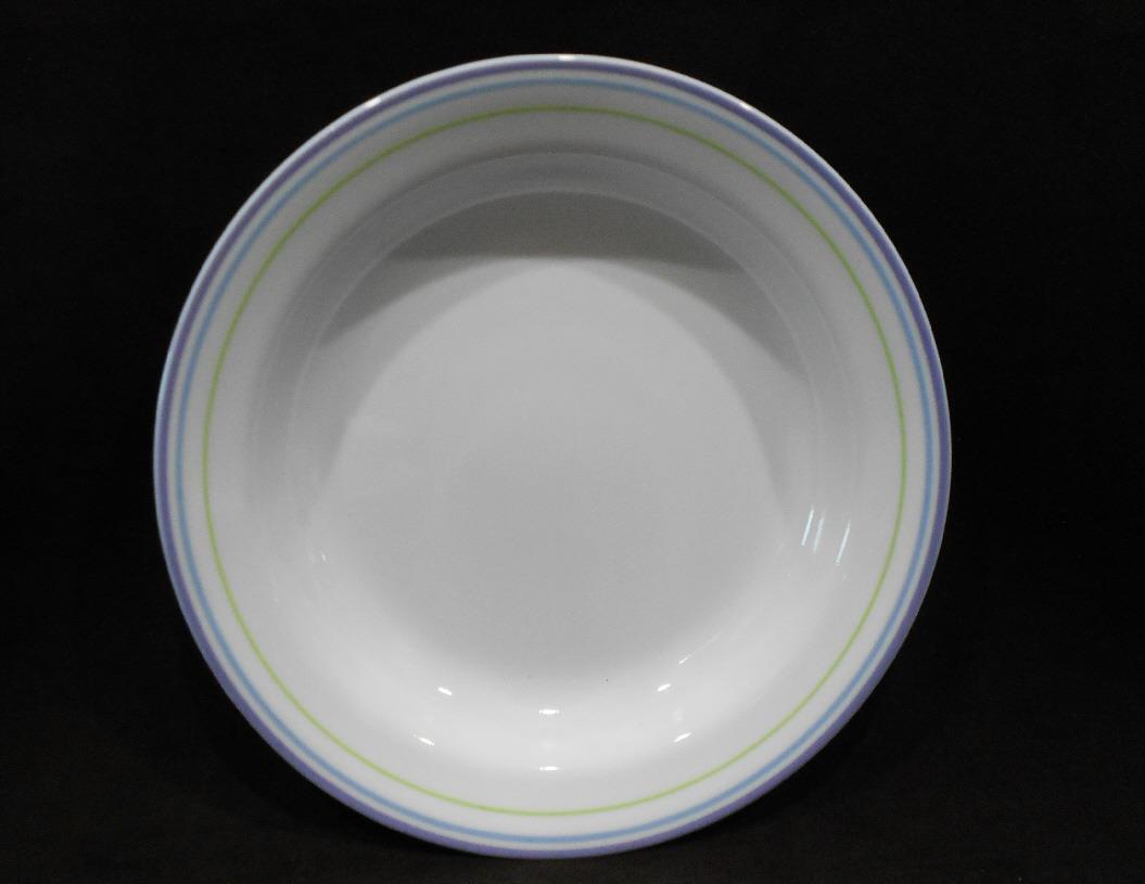 ❤️ Corelle MOONGLOW 15-oz SOUP BOWL 8.5″ Flat Rim Pasta *Purple Blue Green