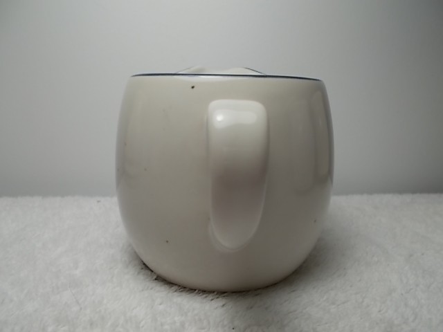 Vintage Stonehedge Ivory White & Blue Speckled Creamer Small Pitcher 4118
