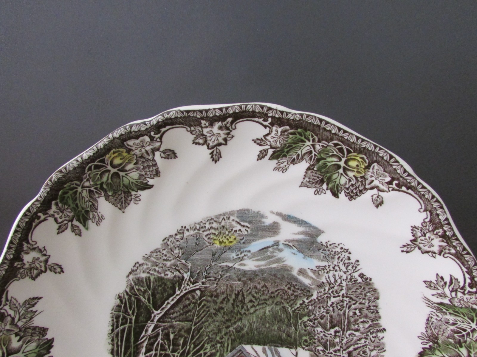 Johnson Brothers Friendly Village Handled Serve Plate Platter 10″ Covered Bridge