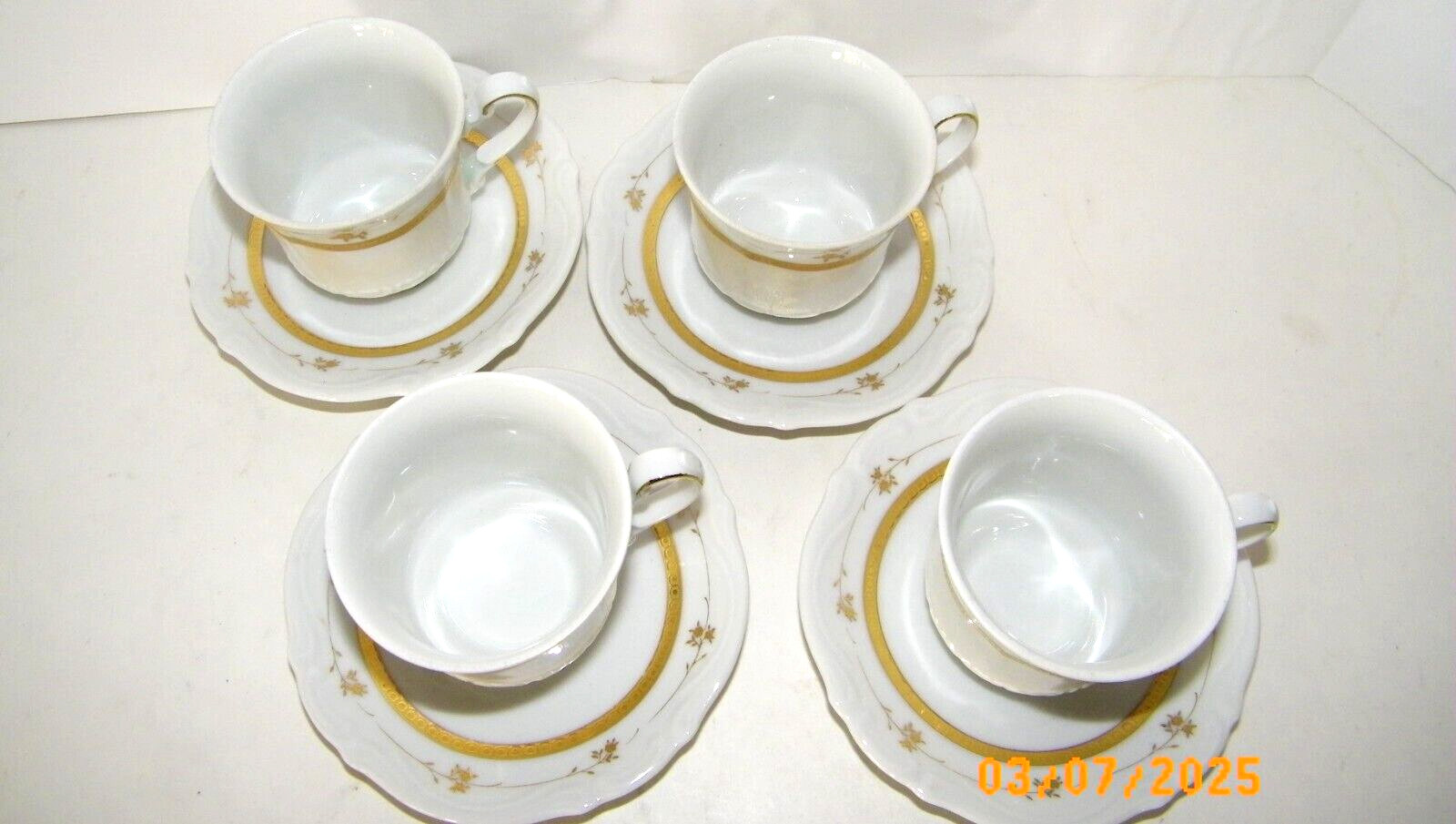MITTERTEICH BAVARIA DEMITASSE CUP & SAUCER SET of 4 MADE IN GERMANY VTG