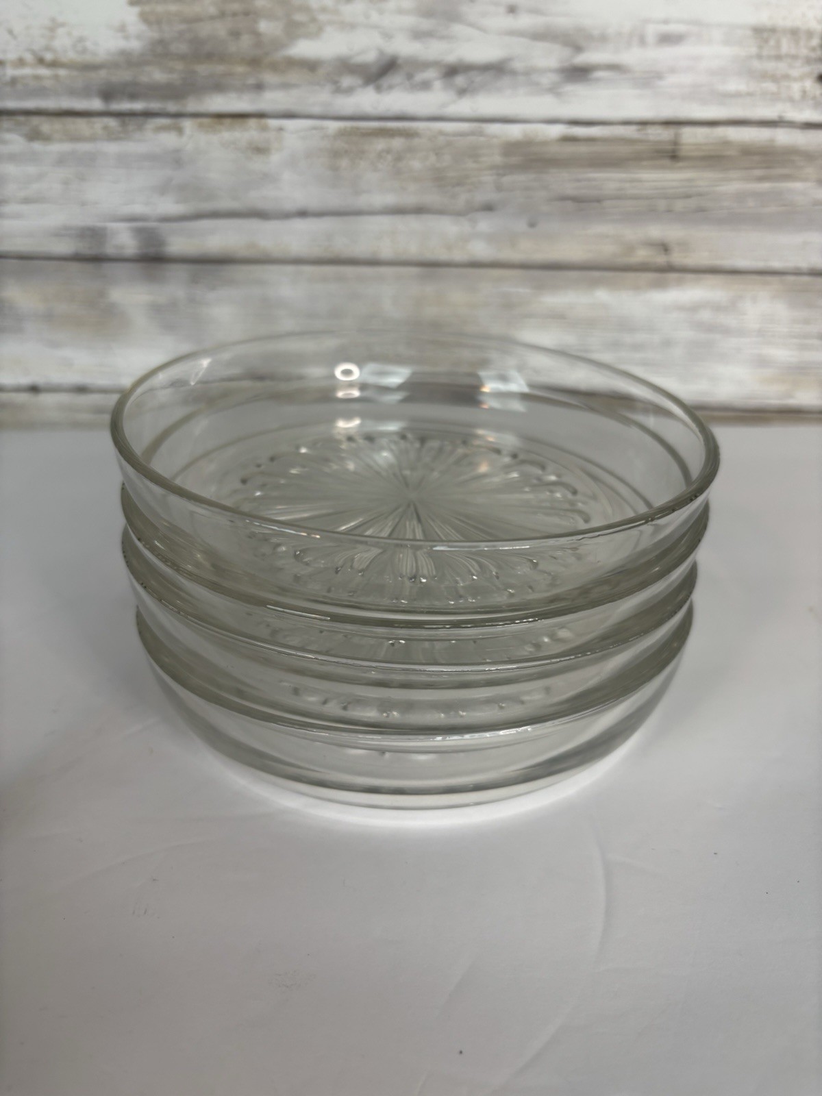 Vintage Small Clear Glass Trinket Dish Bowls 5.5” Reims France Lot Of 4