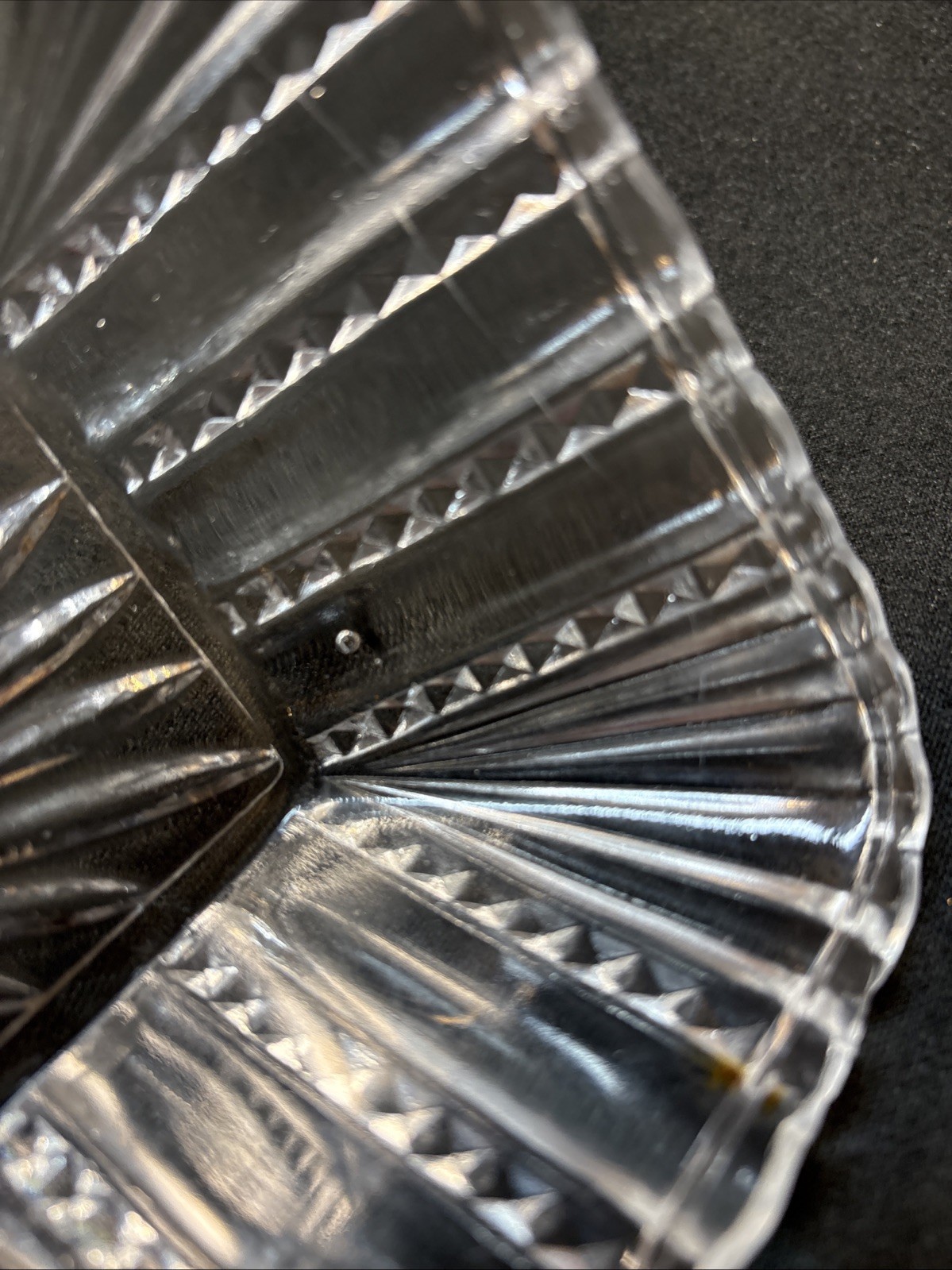 Antique Early 1900’S Pressed Glass Candy Dish Sunburst Clear 7”X5”Rectangular