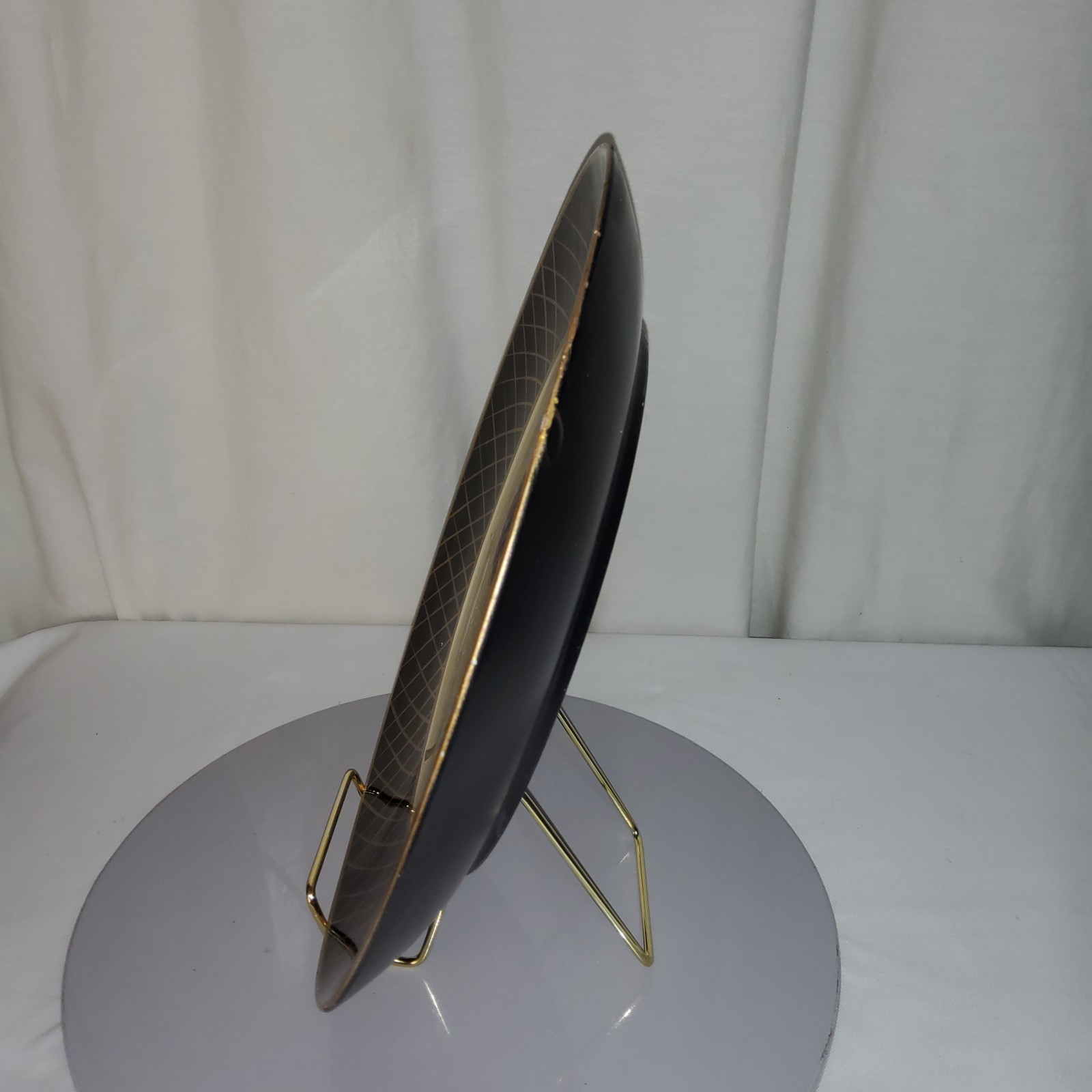 Raymond Waites Black & Gold Bordered Berry Plates Collection Set of 2 Vintage