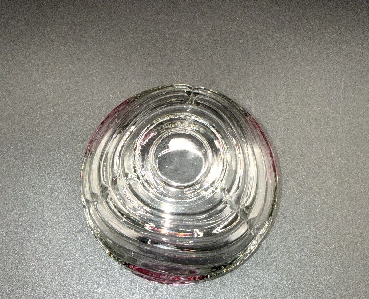 Anna Hutte Bleikristall Rose Petals Crystal GLASS BOWL Germany Hand Painted Vtg