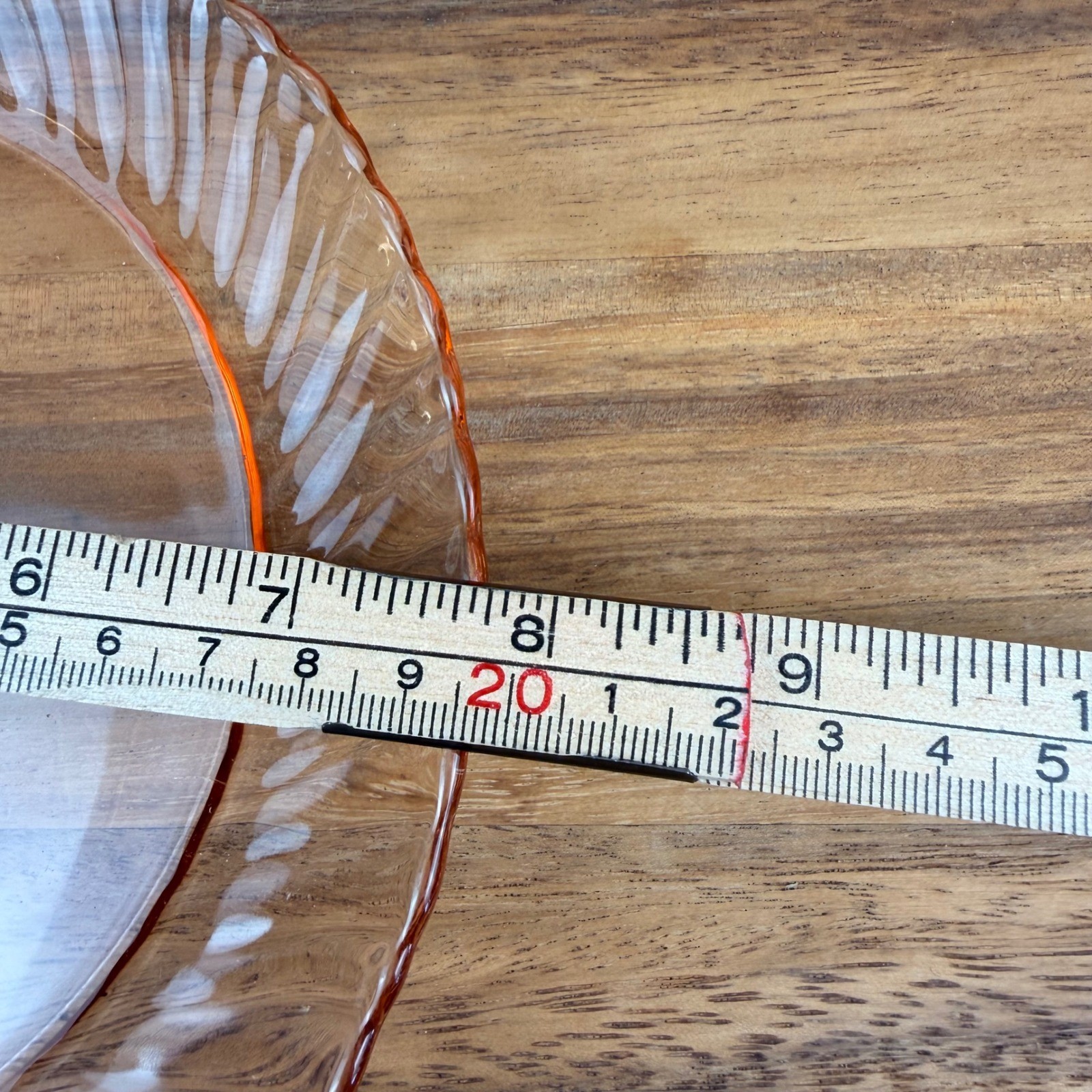 Arcoroc France Rosaline Pink Swirl Glass Plates Set of 2 Vintage 7.75in, 9in