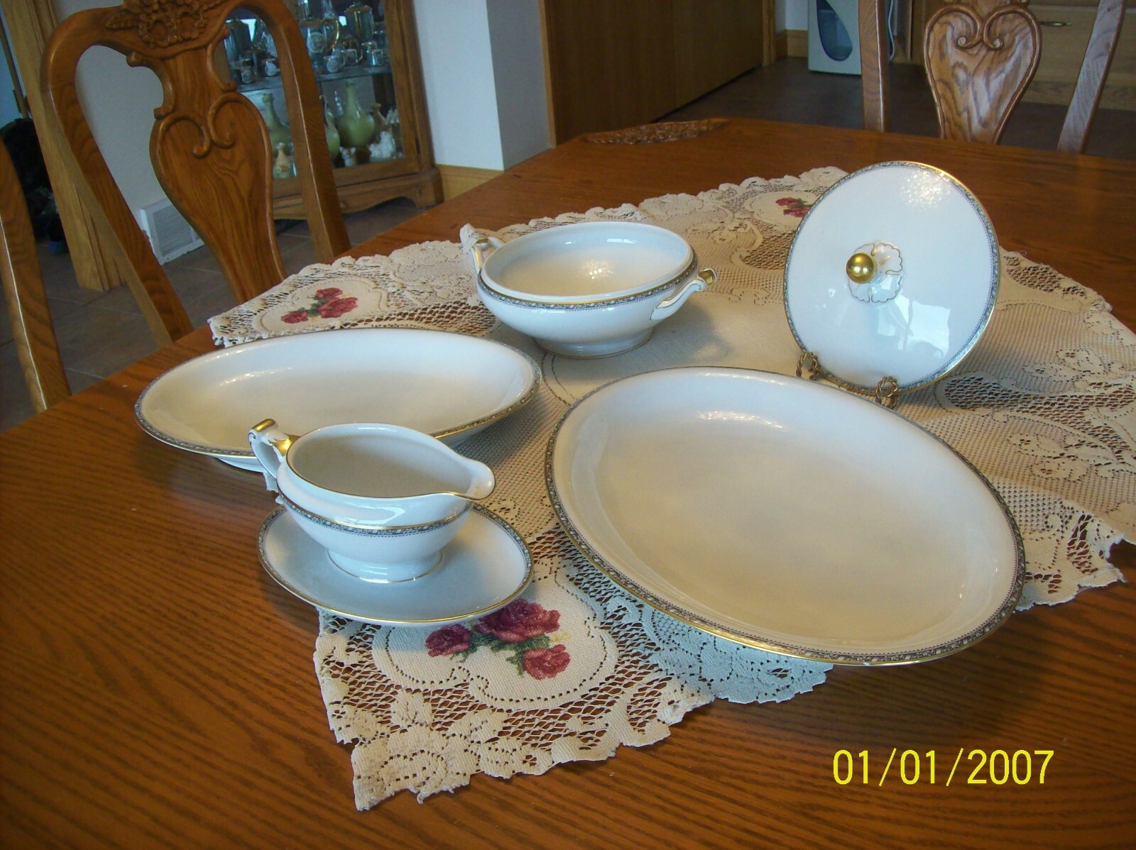Heinrich & Co. Bavaria Vtg Porcelain China 4 Piece Serving Pieces Christine