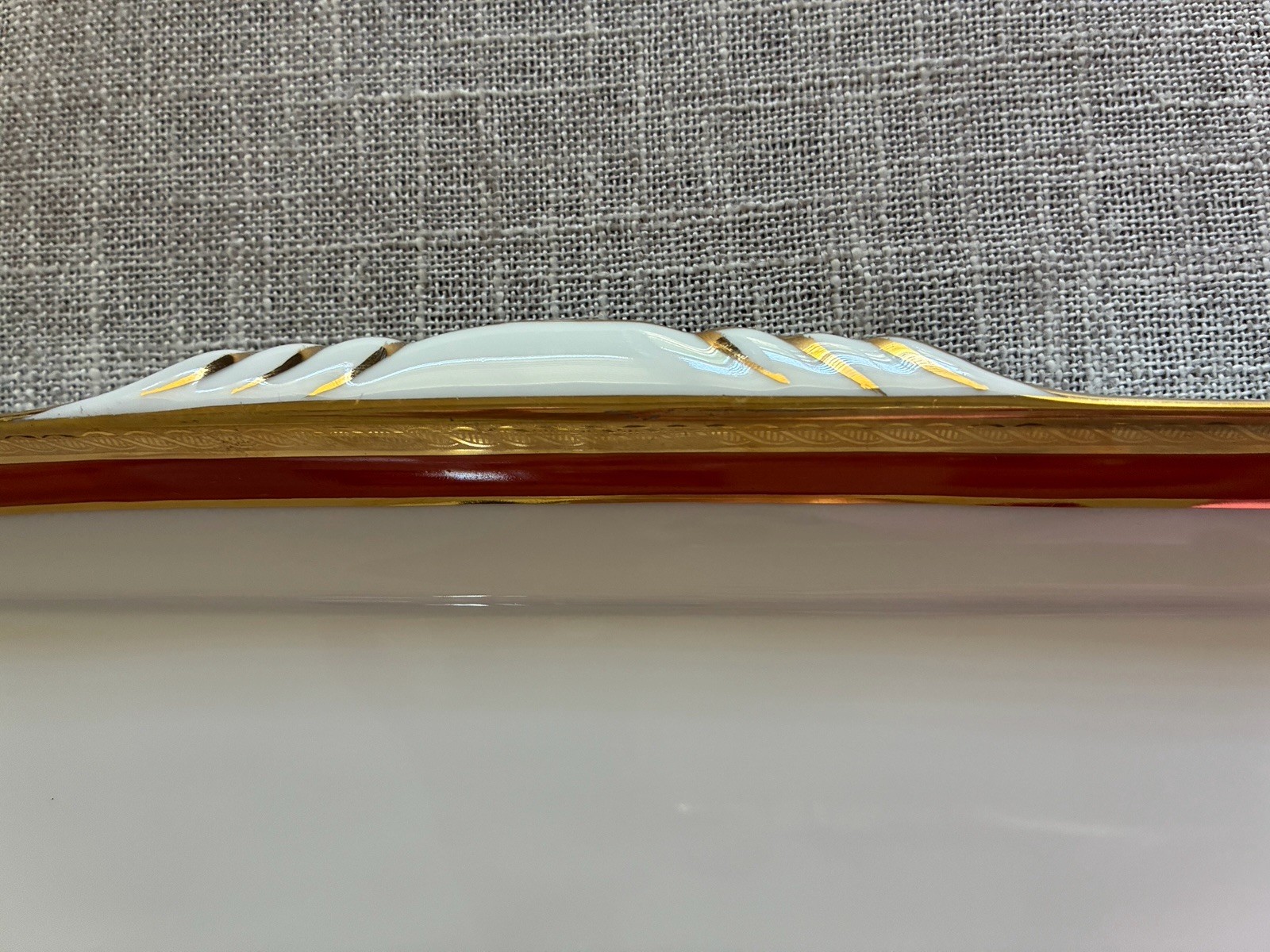 Vintage RICHARD GINORI PALERMO Red 16”x 11”Rectangular Tray Italy