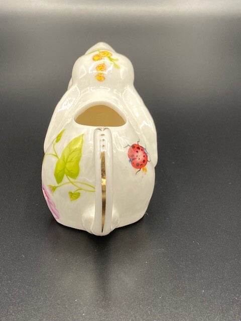 VTG Gracie China Bunny Rabbit Small Creamer Floral Pattern w/Lady Bug and Bee EU