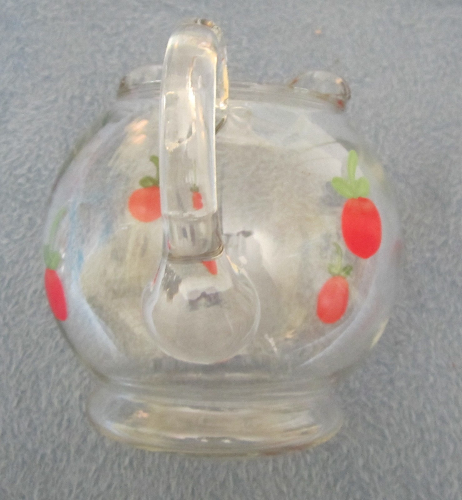 Apple/Cherry? Pitcher & 4 Juice Glasses Home Decor Hand Painted?