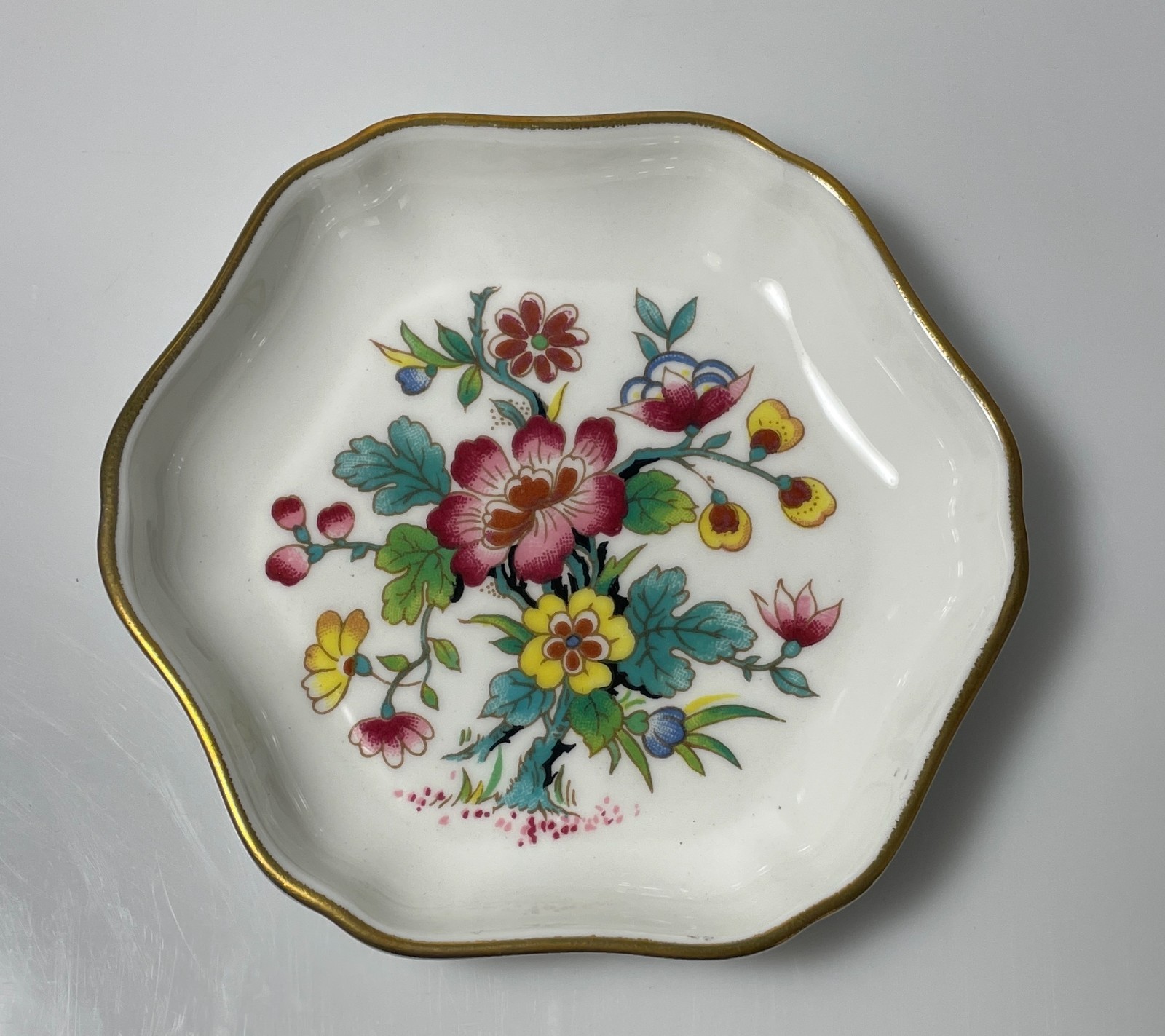 Coalport Ming Rose Hexagonal Tray 3 3/4″