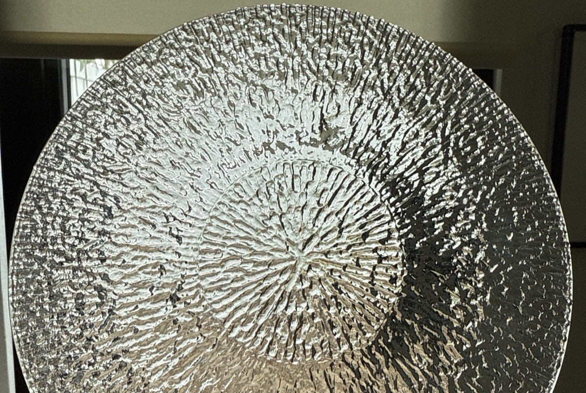 Set 8 Scandinavian Mid-Century Ice Glass Plates, 7.5″