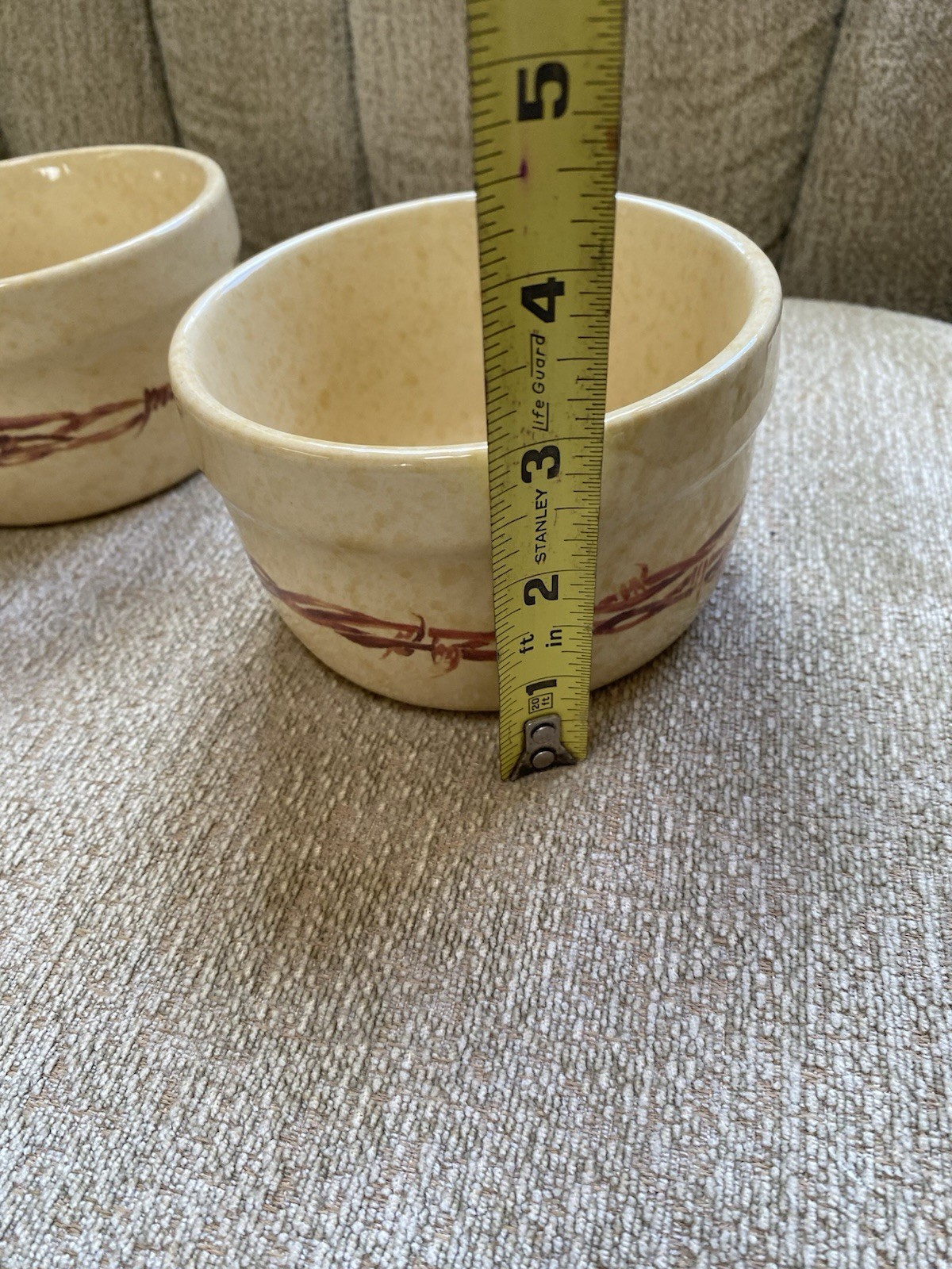 Cowboy Living BarbWire Collection FOUR Round Bowl/Large Ramekin 16oz/Hold 2 CUPS