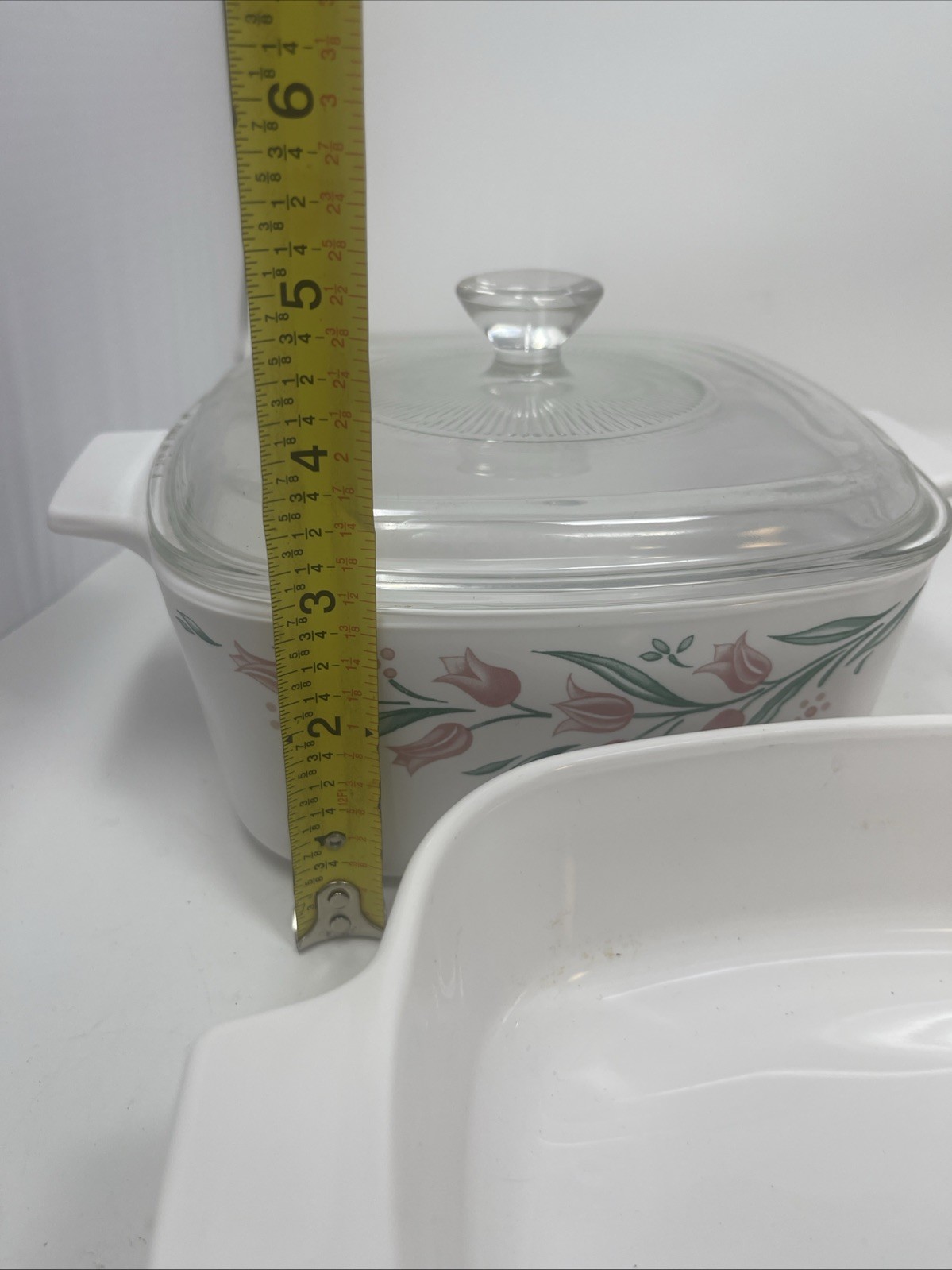 3 VTG Corning Ware Casserole Dishes w/ Lids A-1-B & A-2-B Rosemarie Pink Tulip