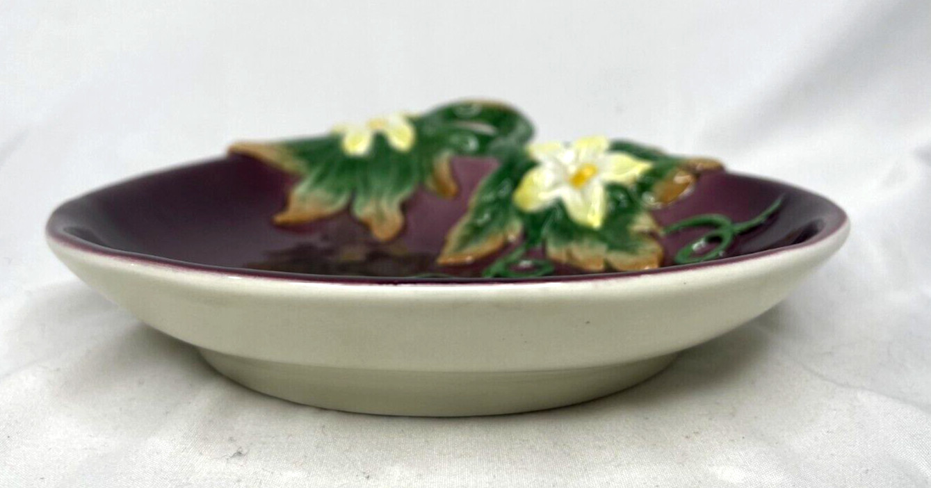 Fitz & Floyd Gardening Gourmet Eggplant Canape Plate Aubergine Purple Wall Décor