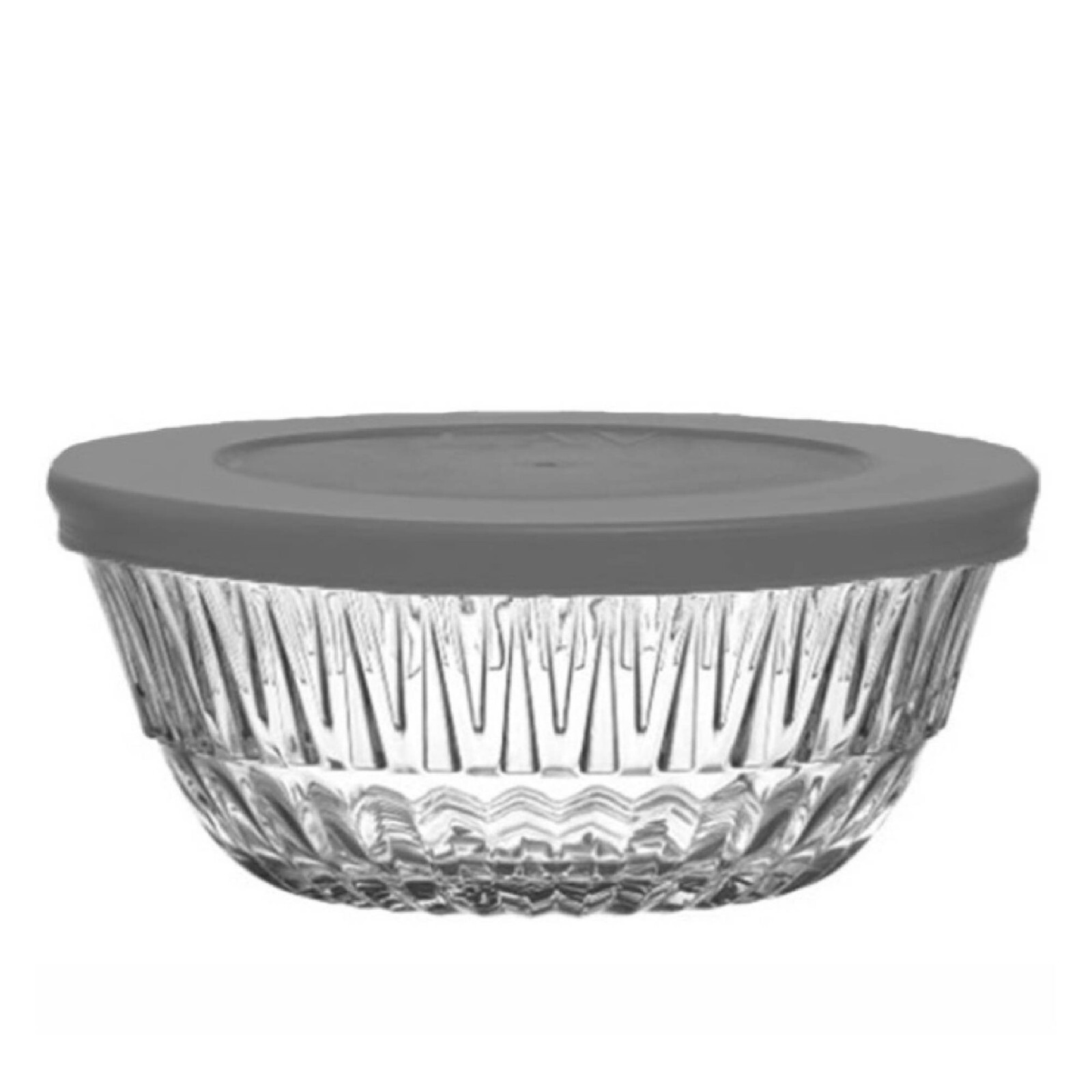 LAV Alinda Small Glass Pinch Bowls with Black Lids, 6 Pcs, 11.75 Oz (345 cc)