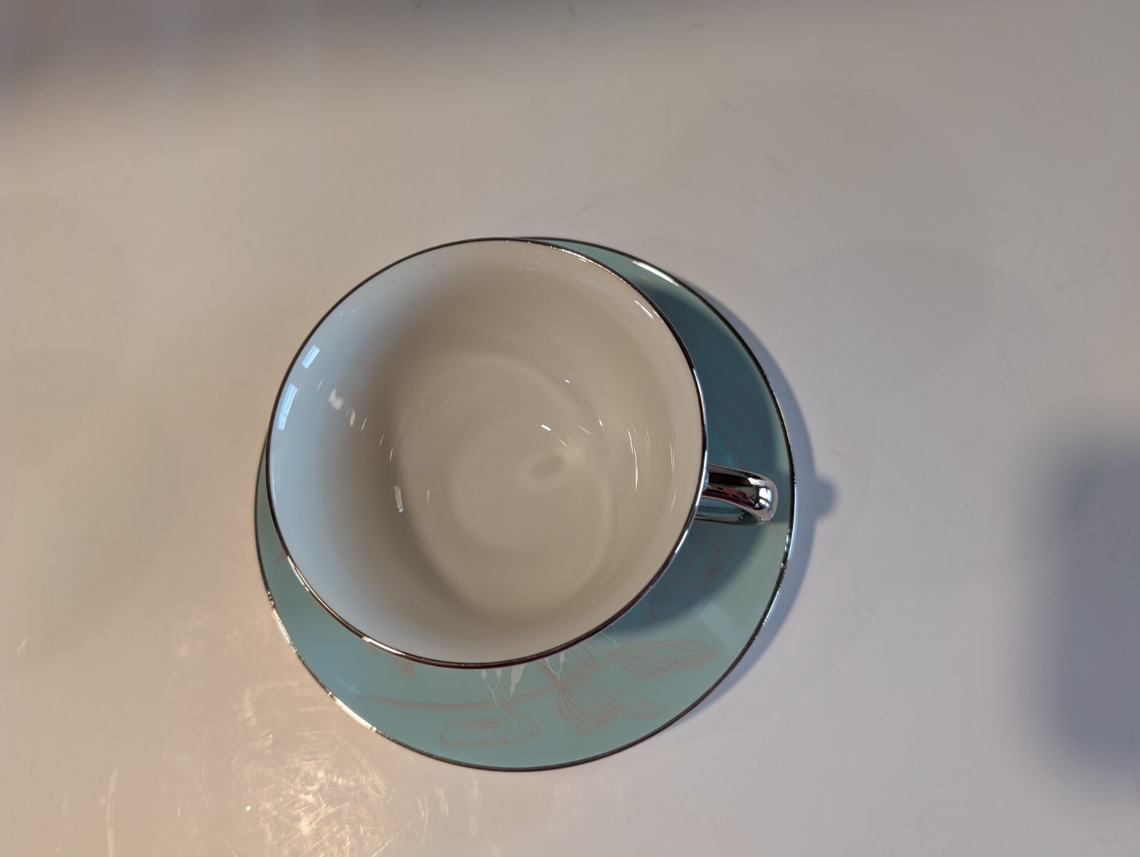 Vintage 1963 Nancy Prentiss “Foxhall” Fine China Set Of 2 Tea Cup And Saucers