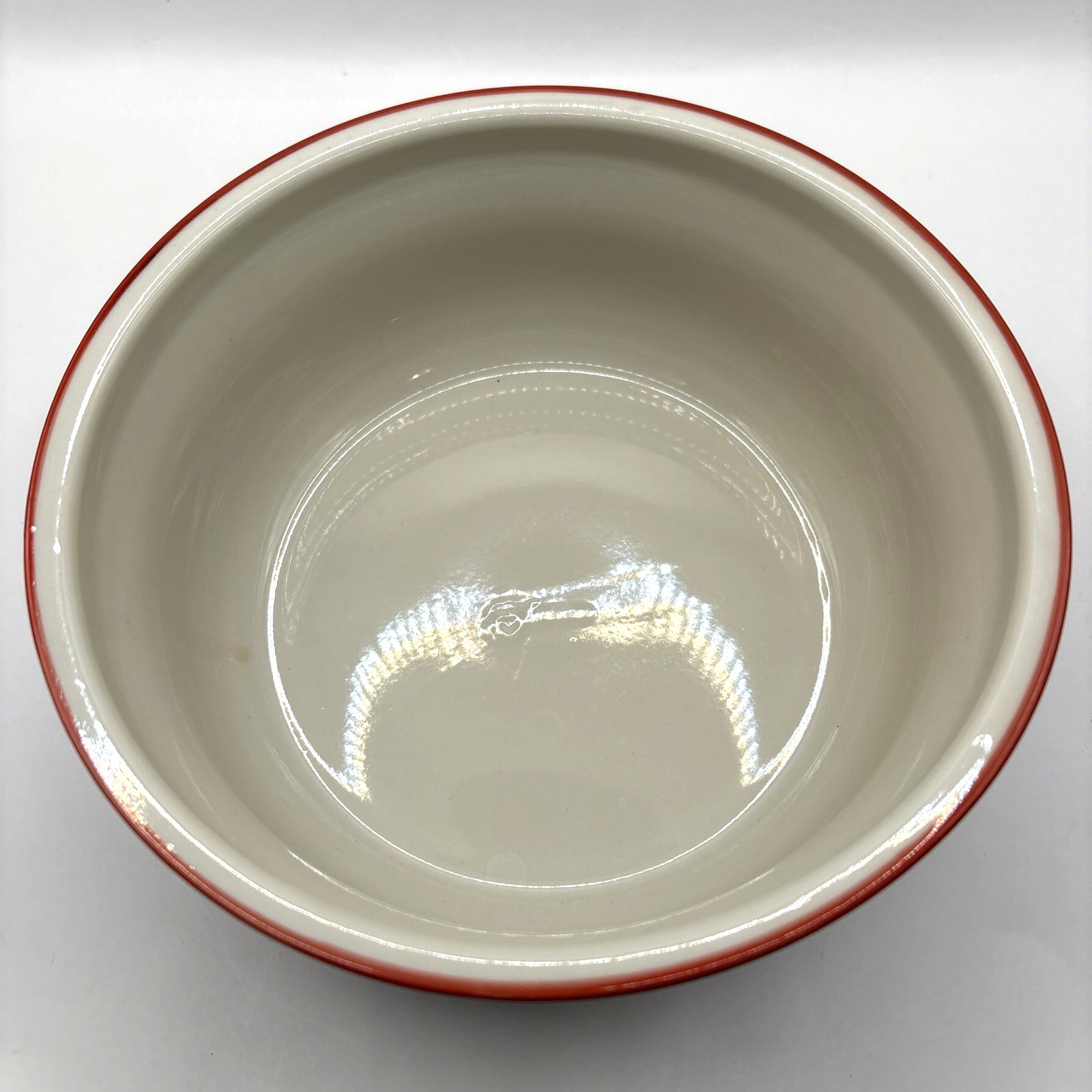 VTG Yokohama Studio Blue White Red Floral Hand Painted Ceramic Bowl 7″ x 3″
