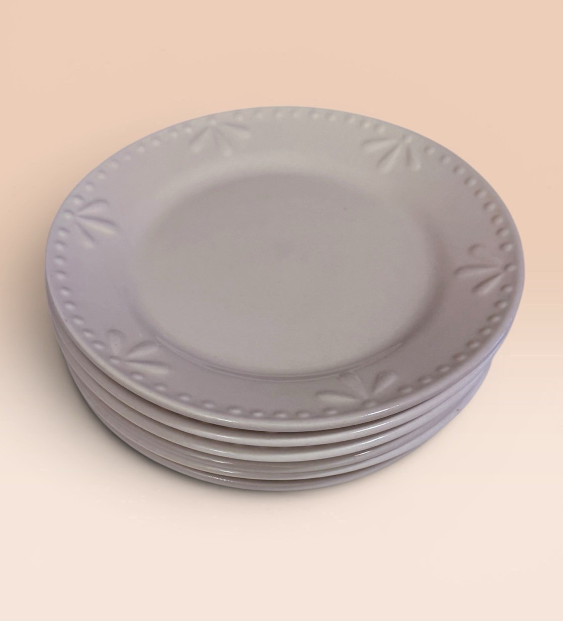 Totally Today 7 1/8” Embossed Border Salad Plates – Set of 6 – TTO13