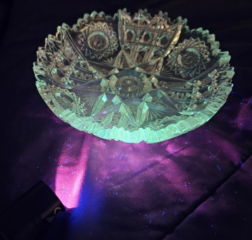 ABP Signed J. Hoare, Pattern Sparkler American Brilliant Cut Glass Small Dish