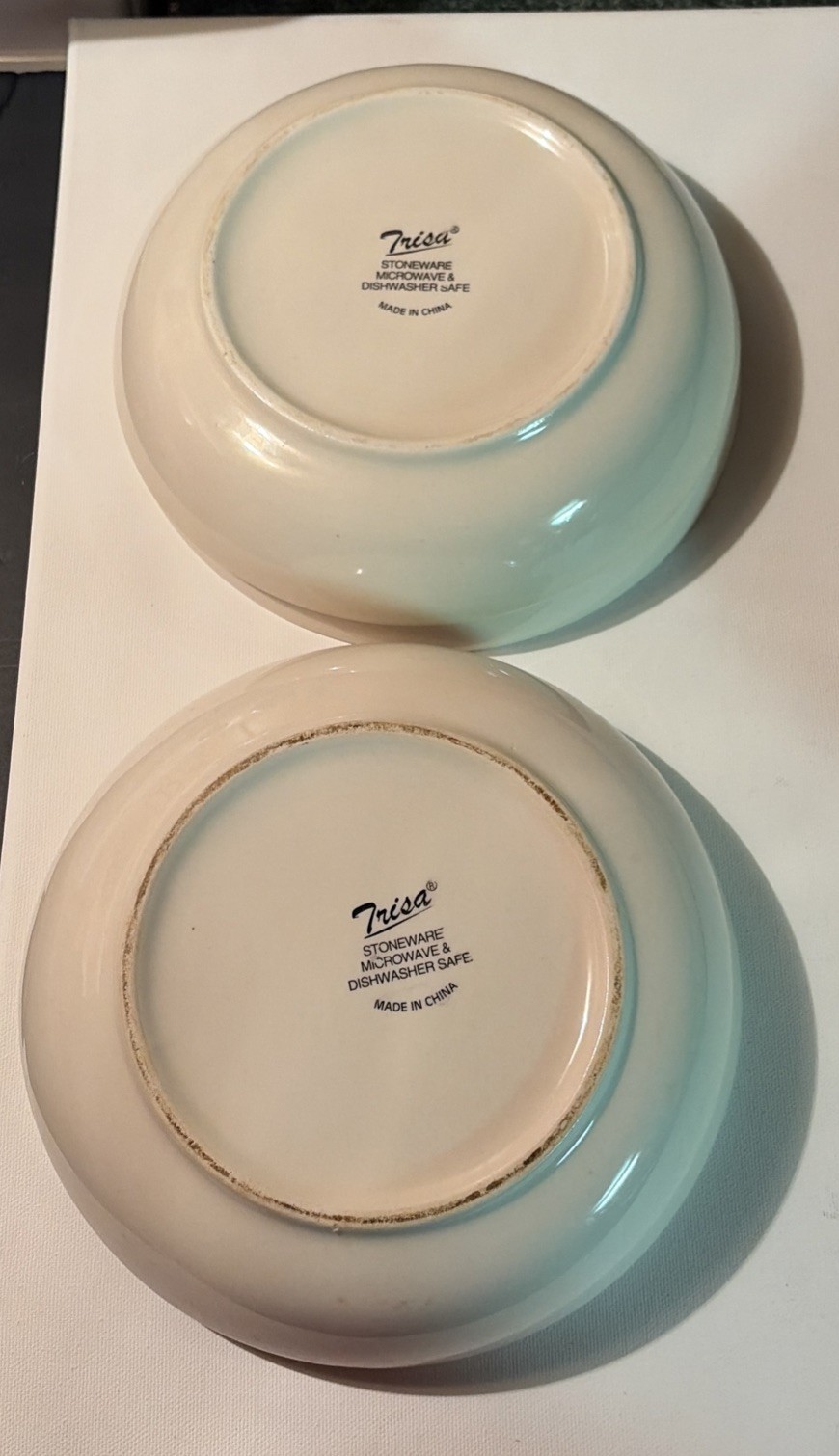 Vintage Trisa Stoneware Pasta Set Serving Bowl & 4 Individual Bowls