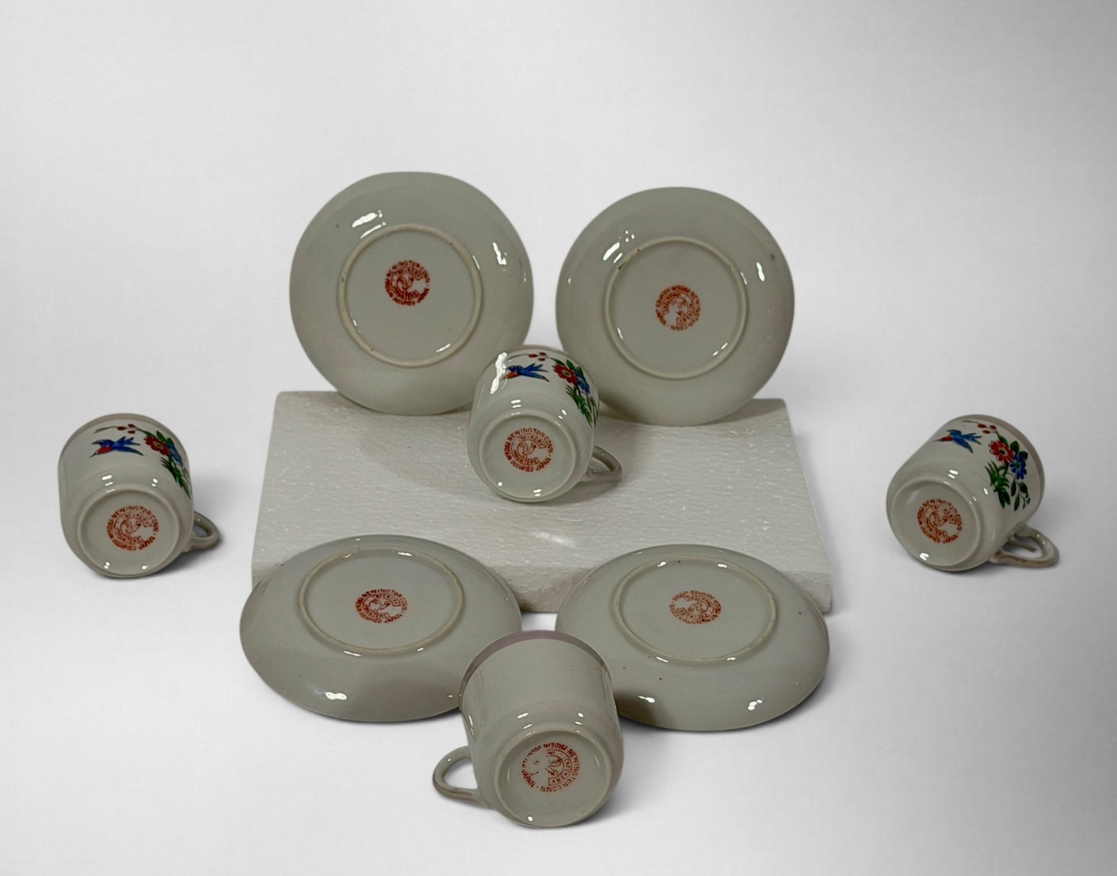 Vtg Crockery Importers Newington CT Occupied Japan Demitasse Cup Saucer Set (4)