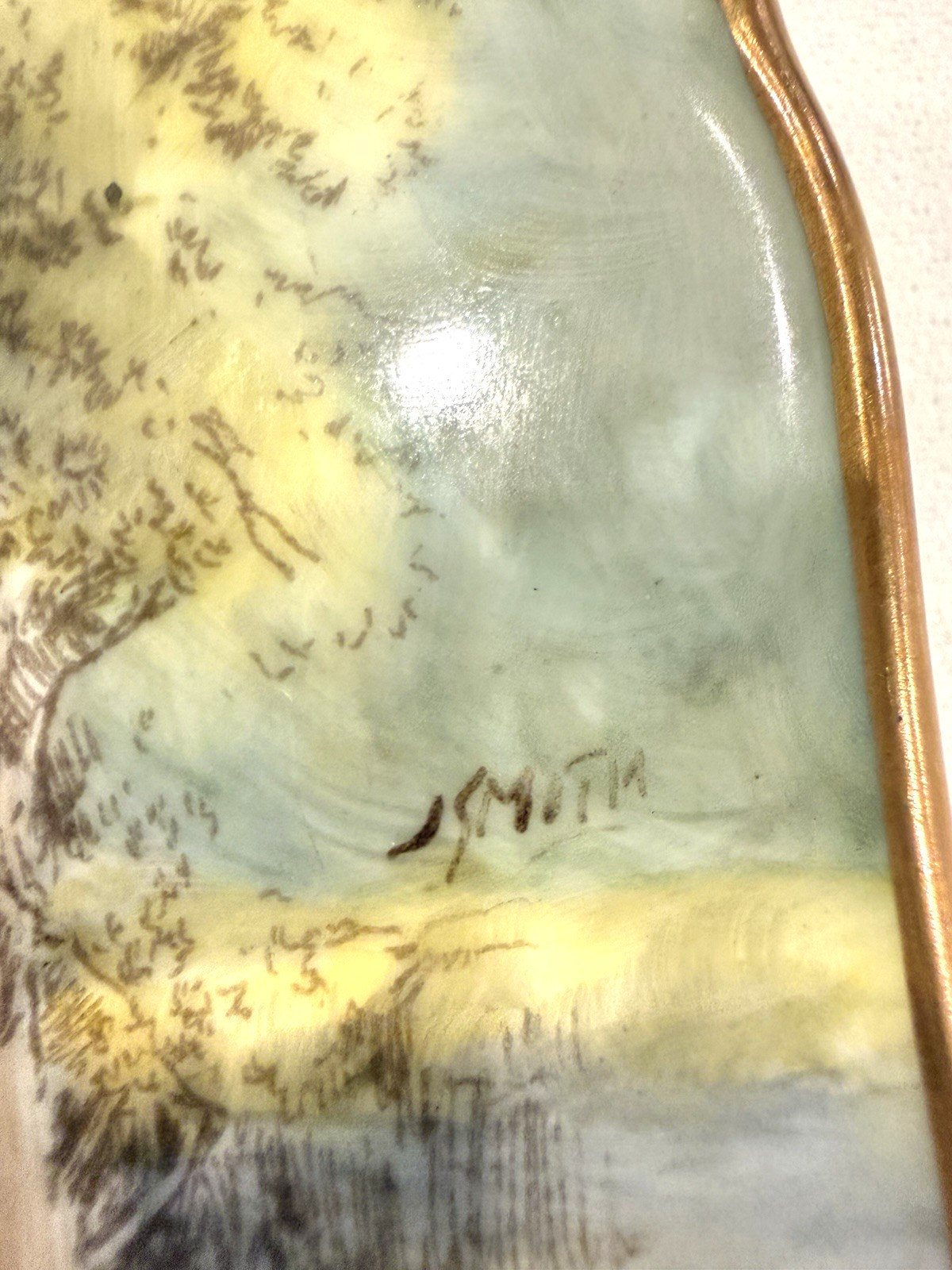 Mint Royal Worcester 1940 Cropthorne Cottage 10 1/2″ Cabinet Plate Sign J. Smith