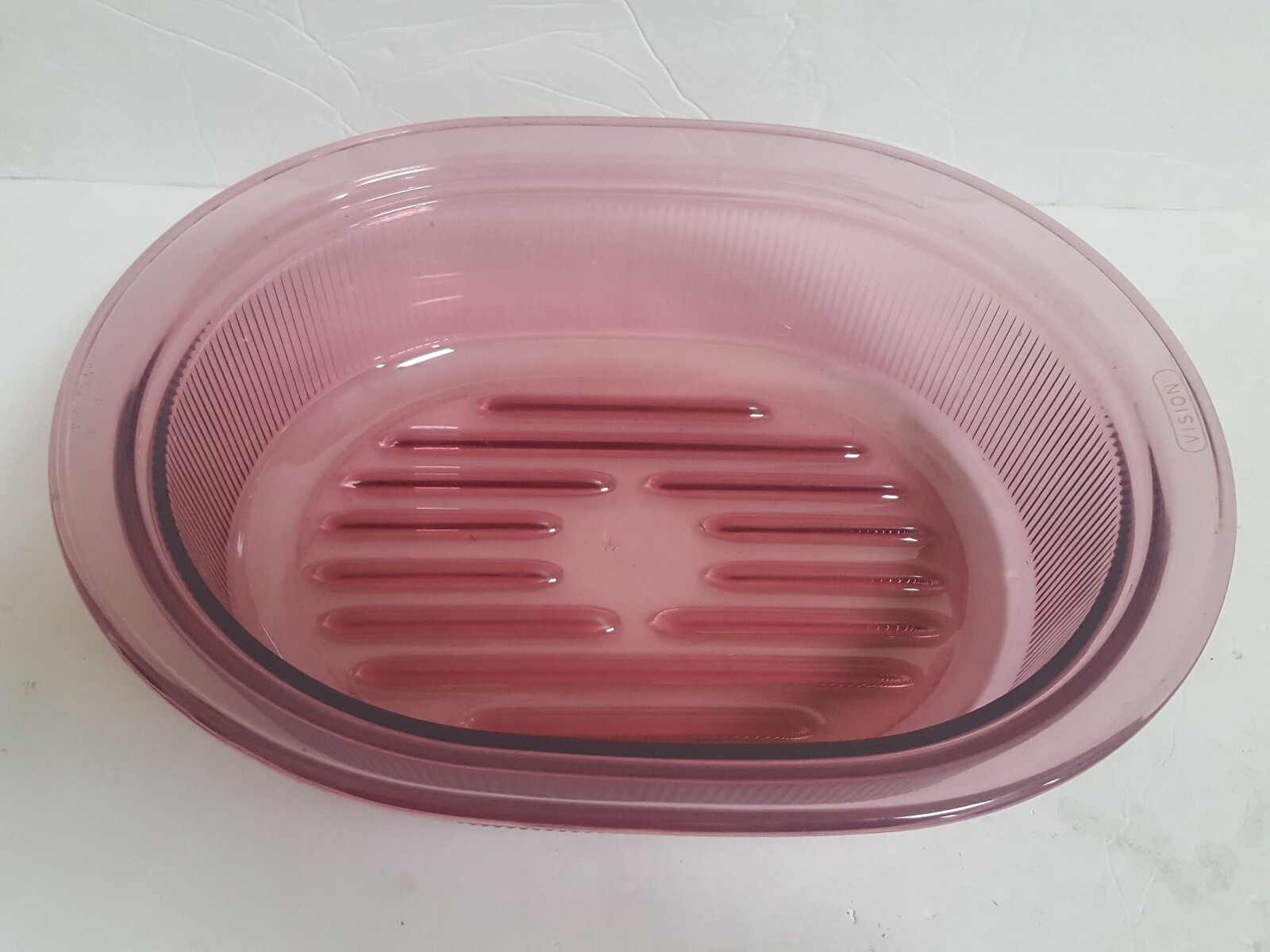 Corning Ware Vision V-34-C CRANBERRY 4 Qt Roaster Casserole & Lid Cookware EUC