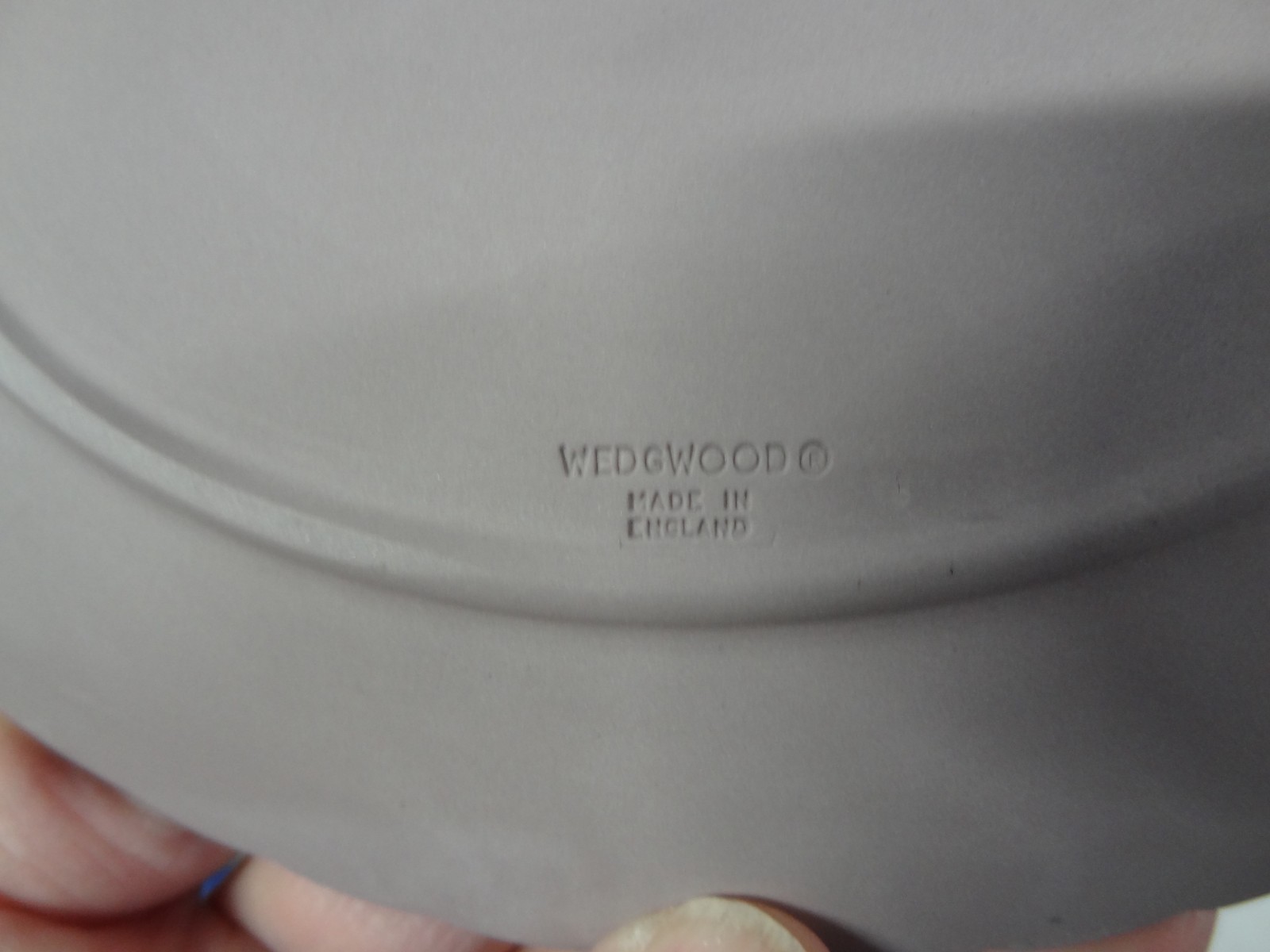 Vintage Wedgwood Lavender Lilac Jasperware Dancing Hours Oval Pin Tray Plaque 7″