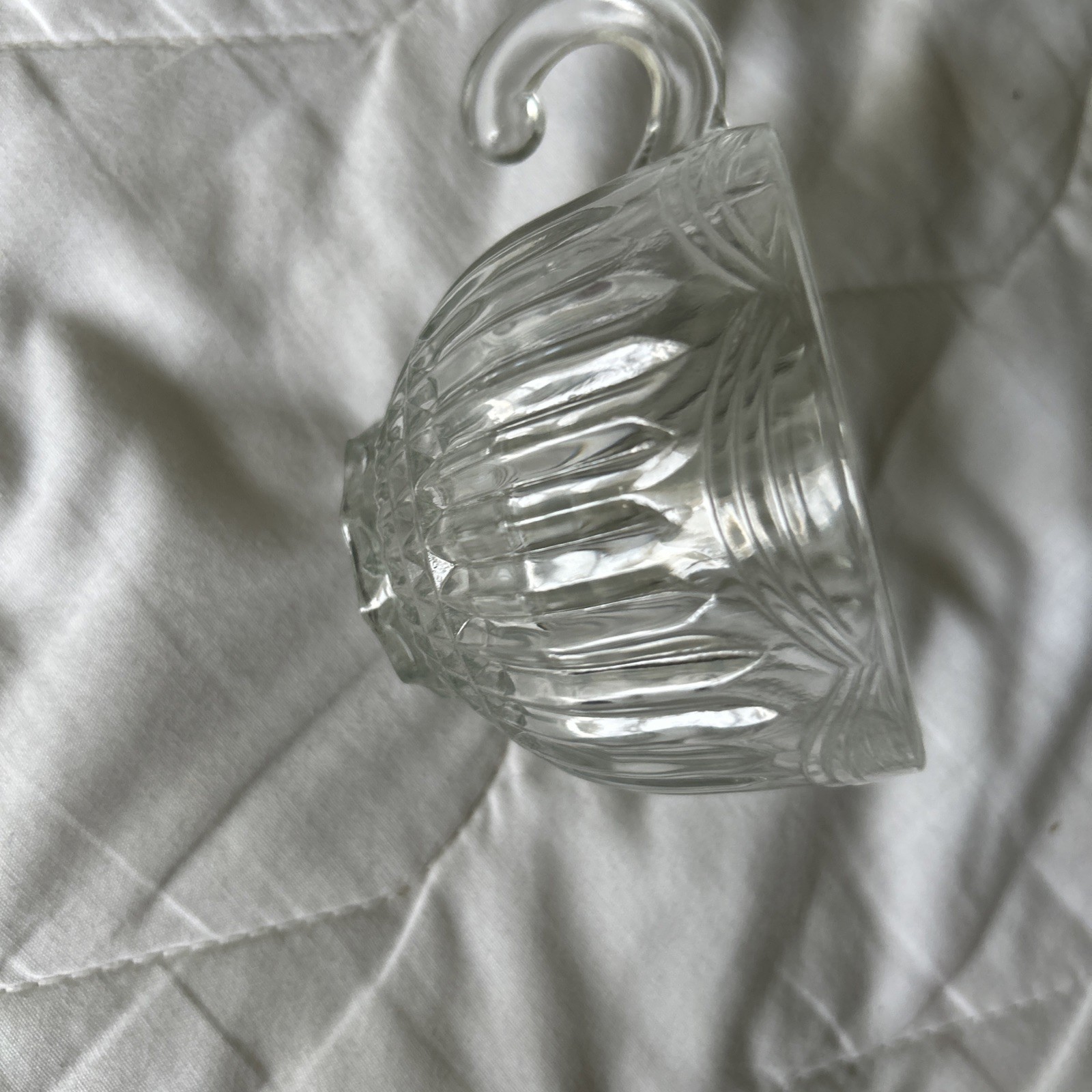 4 Vintage Glass Punch Bowl Cups Indiana Lancaster Colony Royal Drape Pattern