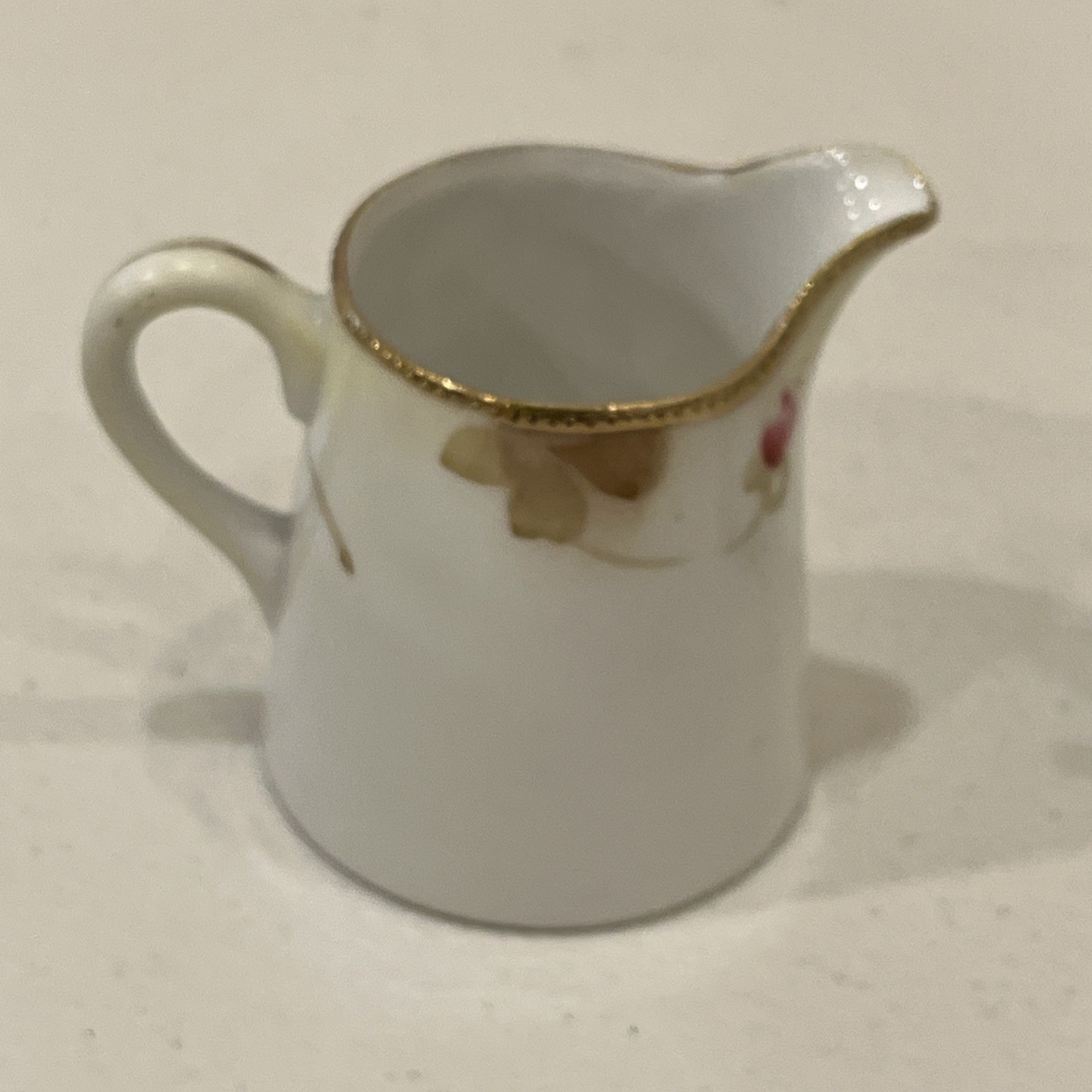 2 Piece Vintage Nippon Hand Painted Floral Creamer Pitcher And Sugar With Lid