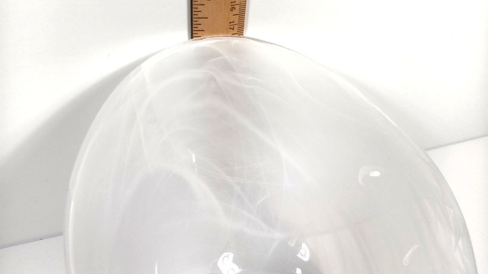 Vintage White Swirl Milk Glass Bowl asymmetrical