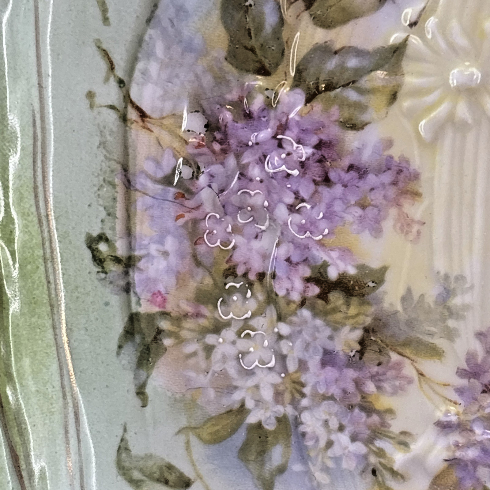 RS Prussia Harvest Mold Porcelain Plate Intricate Cut Outs Swirls Hand Painted