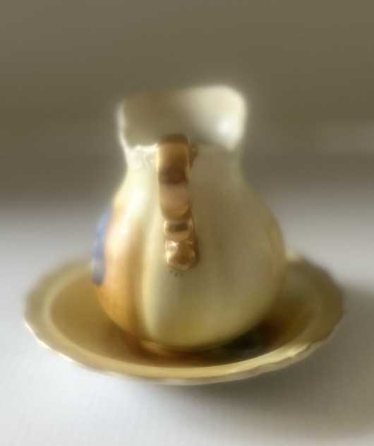 Vintage Fairway Japan Miniature Creamer and Saucer Fruit Pattern SALE!