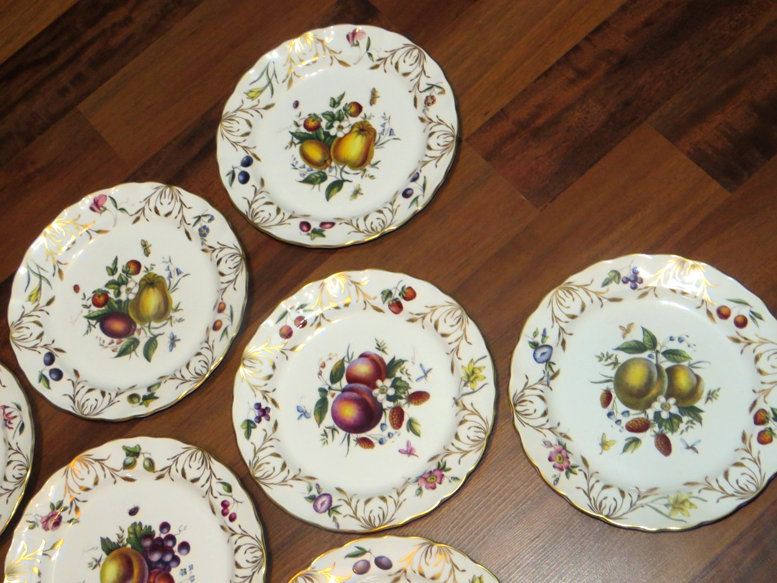 8 Royal Worcester 9″ Bone China Botanical Style Plates Signed E. Townsend