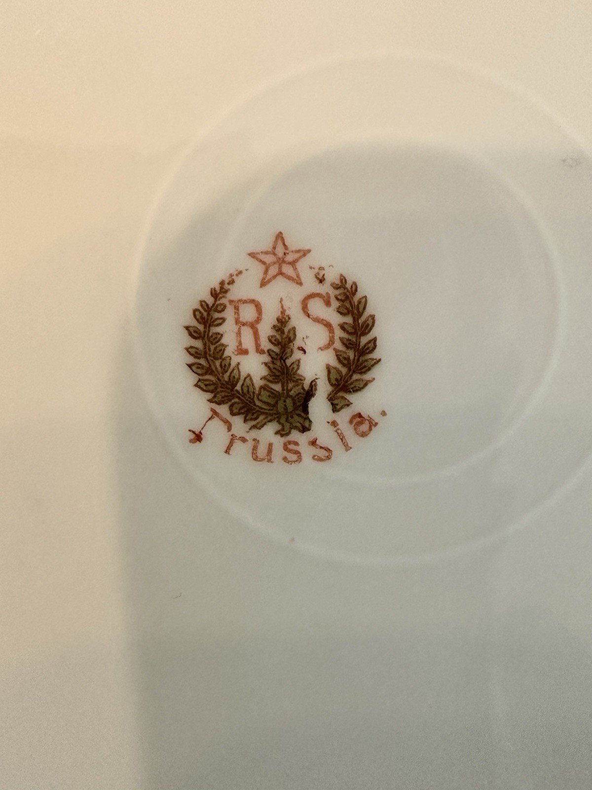 Antique R.S. Prussia Red Mark 6″ Plate Yellow Roses Gold Gilt Scalloped Edge