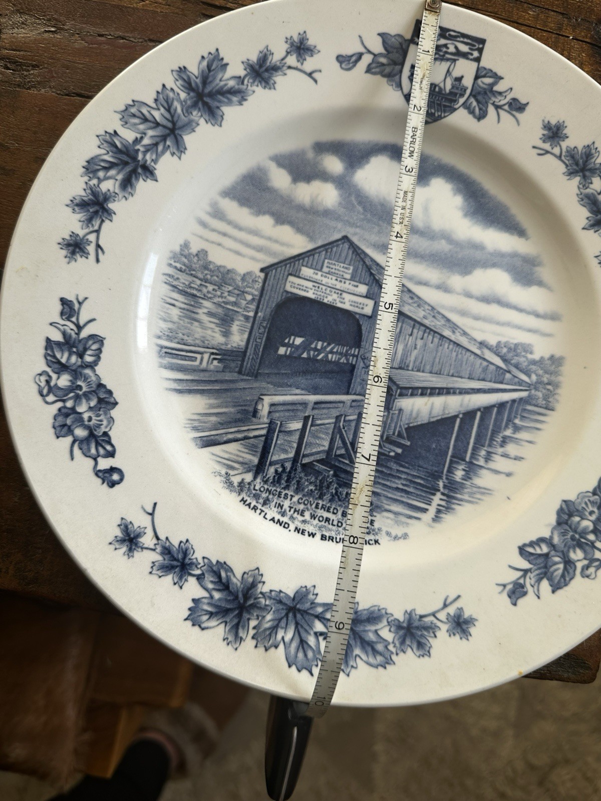 Vintage Wood & Sons Atlantic Canada Covered Bridge Transferware Plate Cottagecor